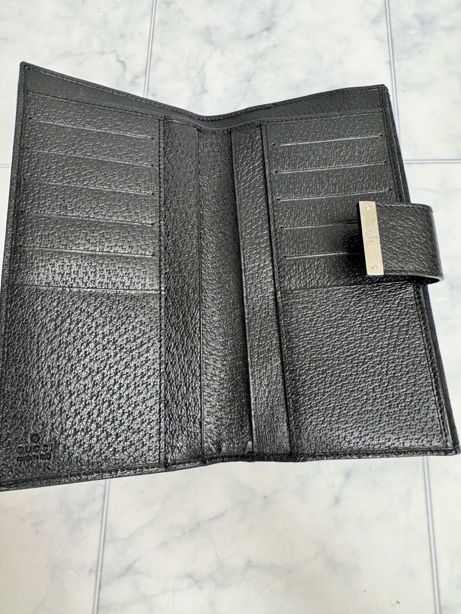 Gucci Black GG Canvas Long Wallet