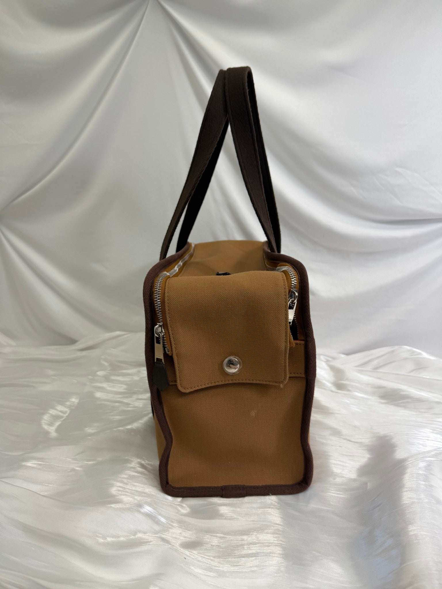 Hermes Brown Canvas Toile Pet Carrier