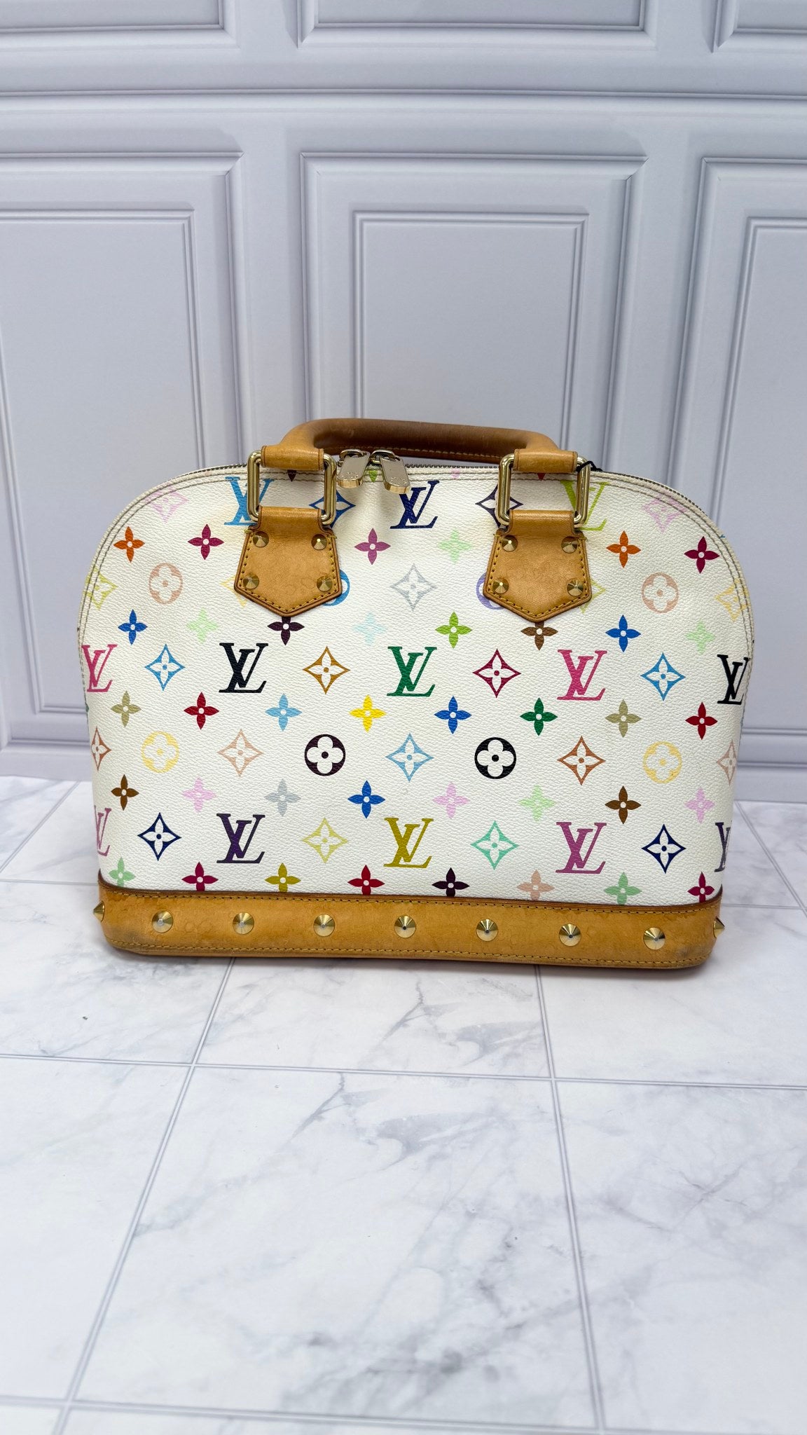 Louis Vuitton White Multicolor Monogram Alma PM 