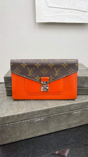 LIKE NEW- Louis Vuitton Monogram & Orange Epi Marie Rose Wallet