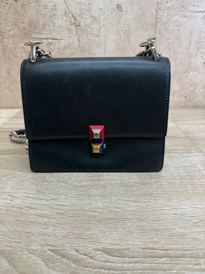 Fendi Kan Black Leather Crossbody