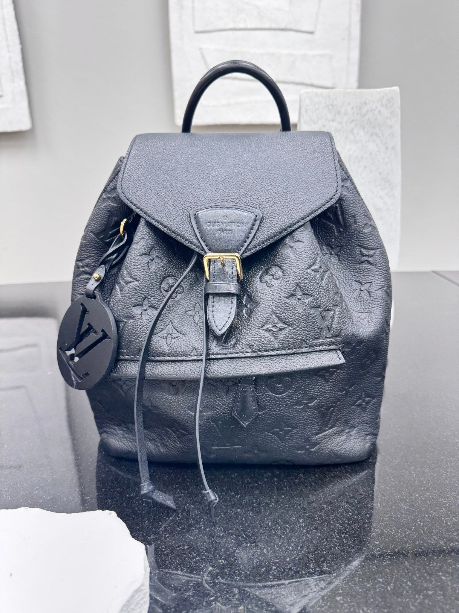 Louis Vuitton Black Monogram Empreinte Montsouris Backpack PM 