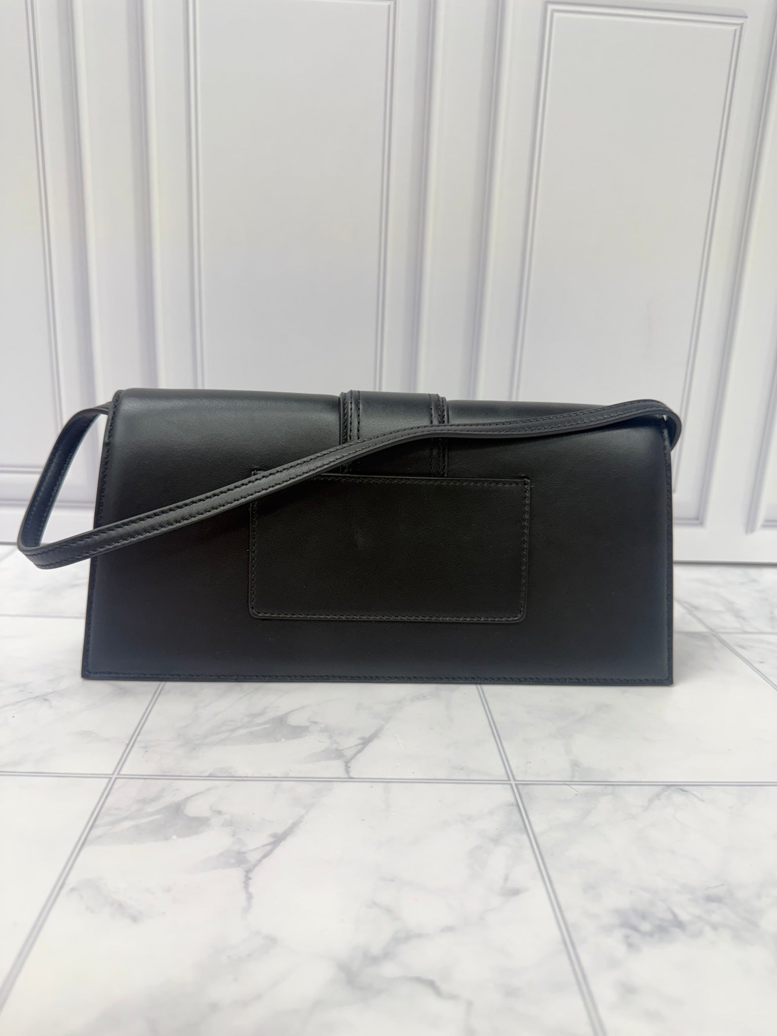 BRAND NEW - Jacquemus Black Leather Le Bambino Long Shoulder Bag