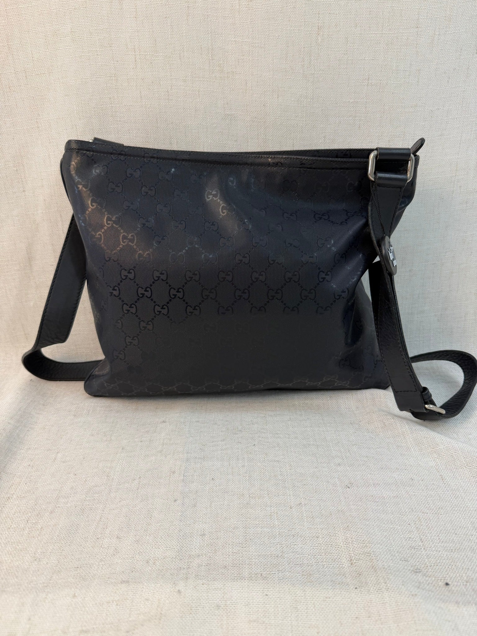 Gucci Navy Coated Canvas GG Imprime Messenger Bag