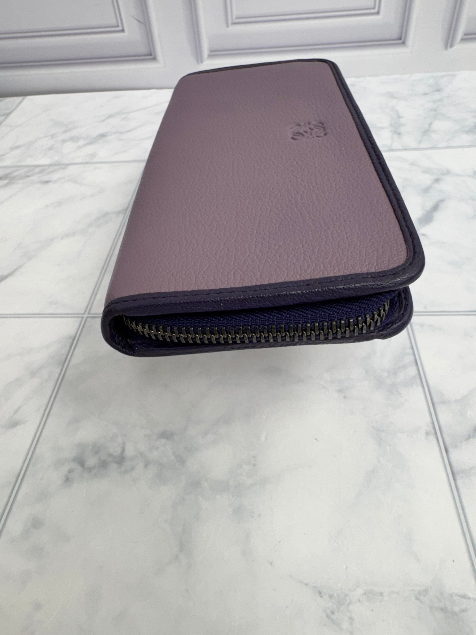 Loewe Purple Leather Zippy Wallet
