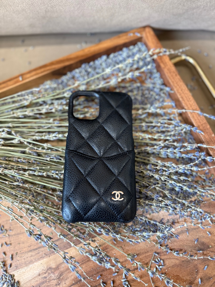 Chanel Black Caviar Quilted iPhone 11 Pro Case