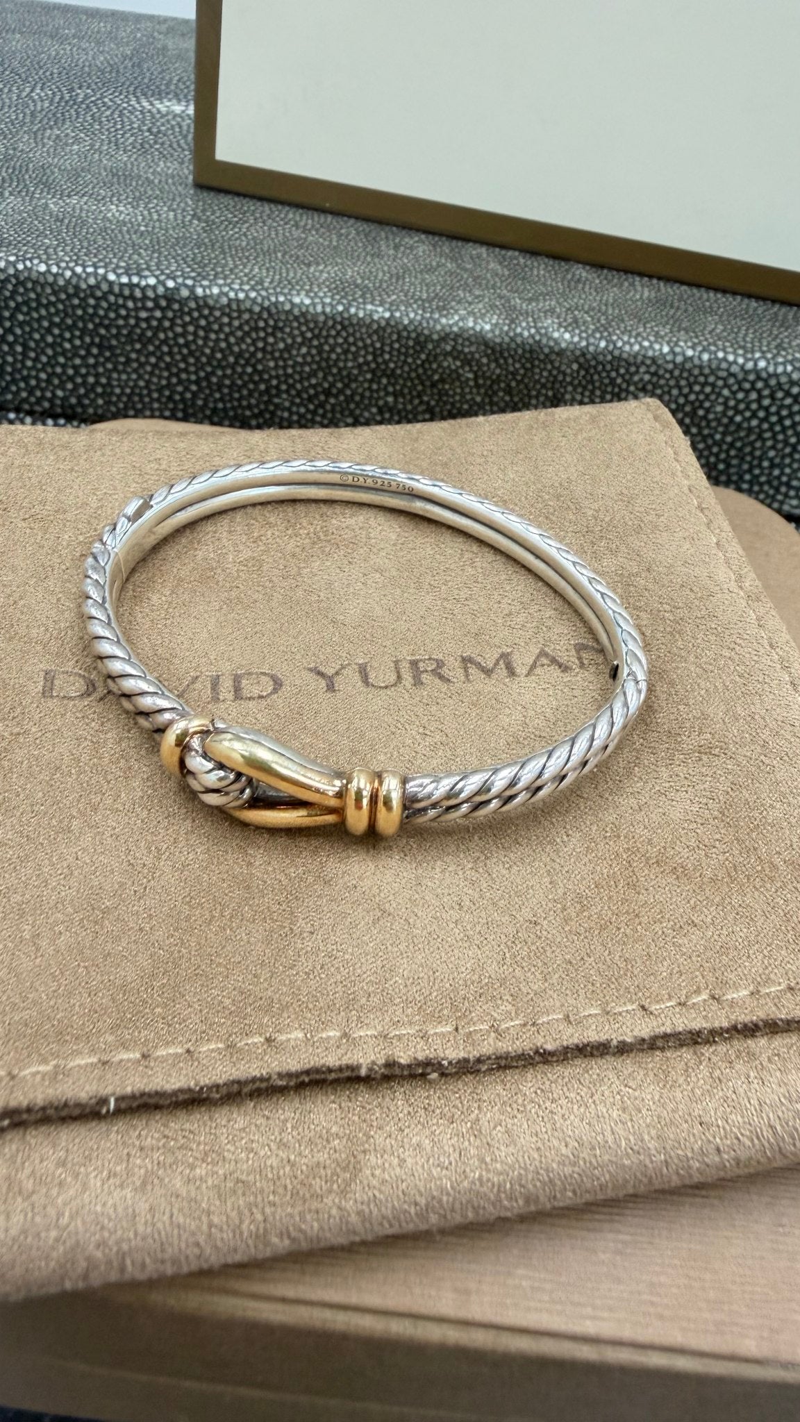 David Yurman Two-Tone Thoroughbred Loop Bangle Bracelet