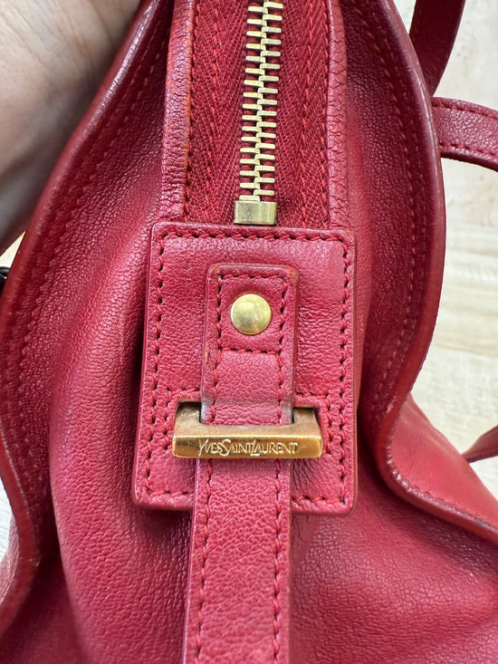 Saint Laurent YSL Red Leather Cabas ChYc Bag