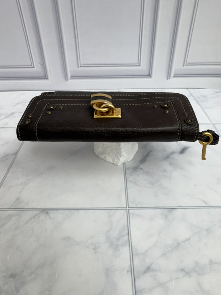Chloe Brown Leather Paddington Long Wallet