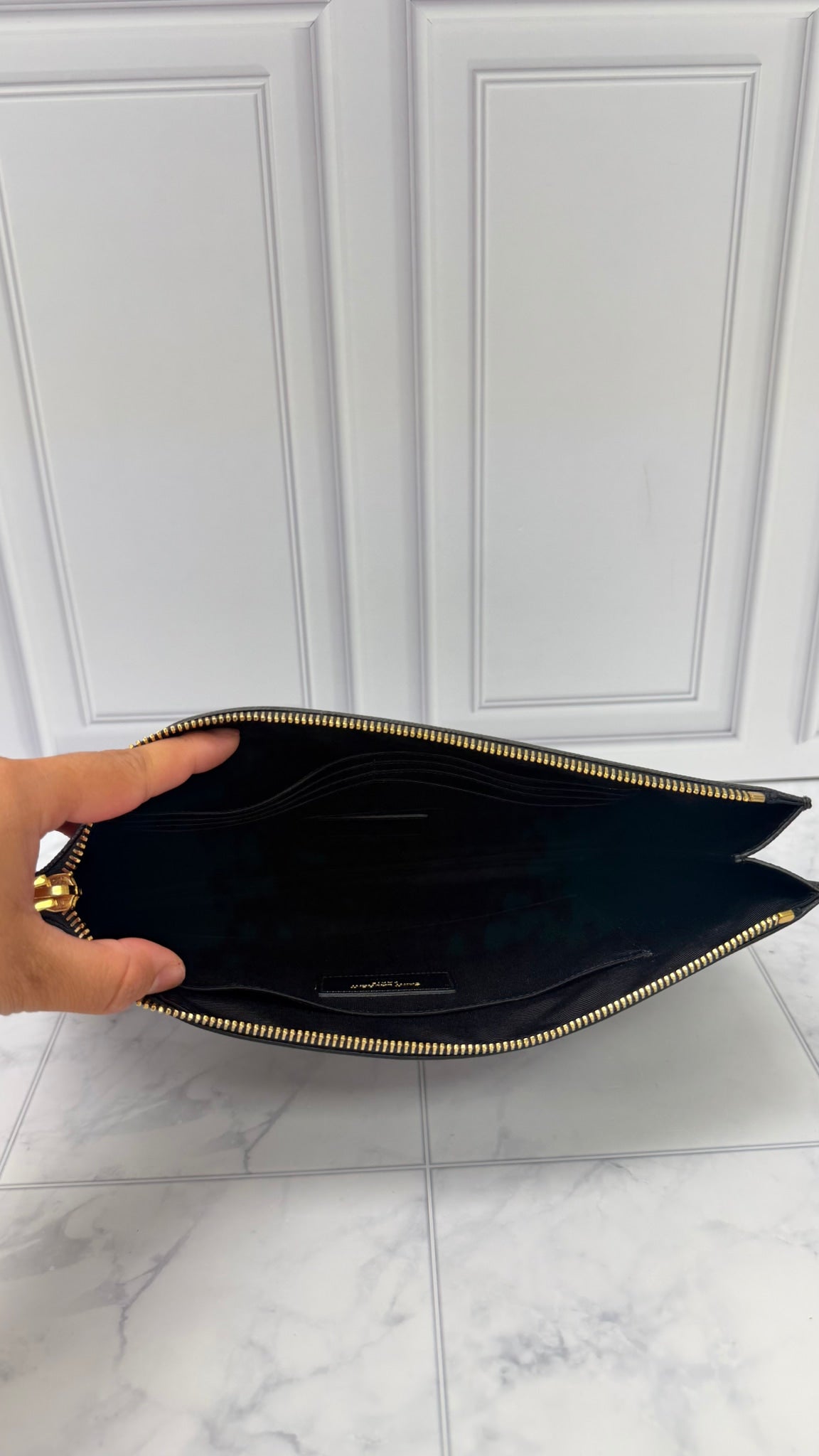 BRAND NEW - Saint Laurent YSL Black Canvas Clutch Pouch 