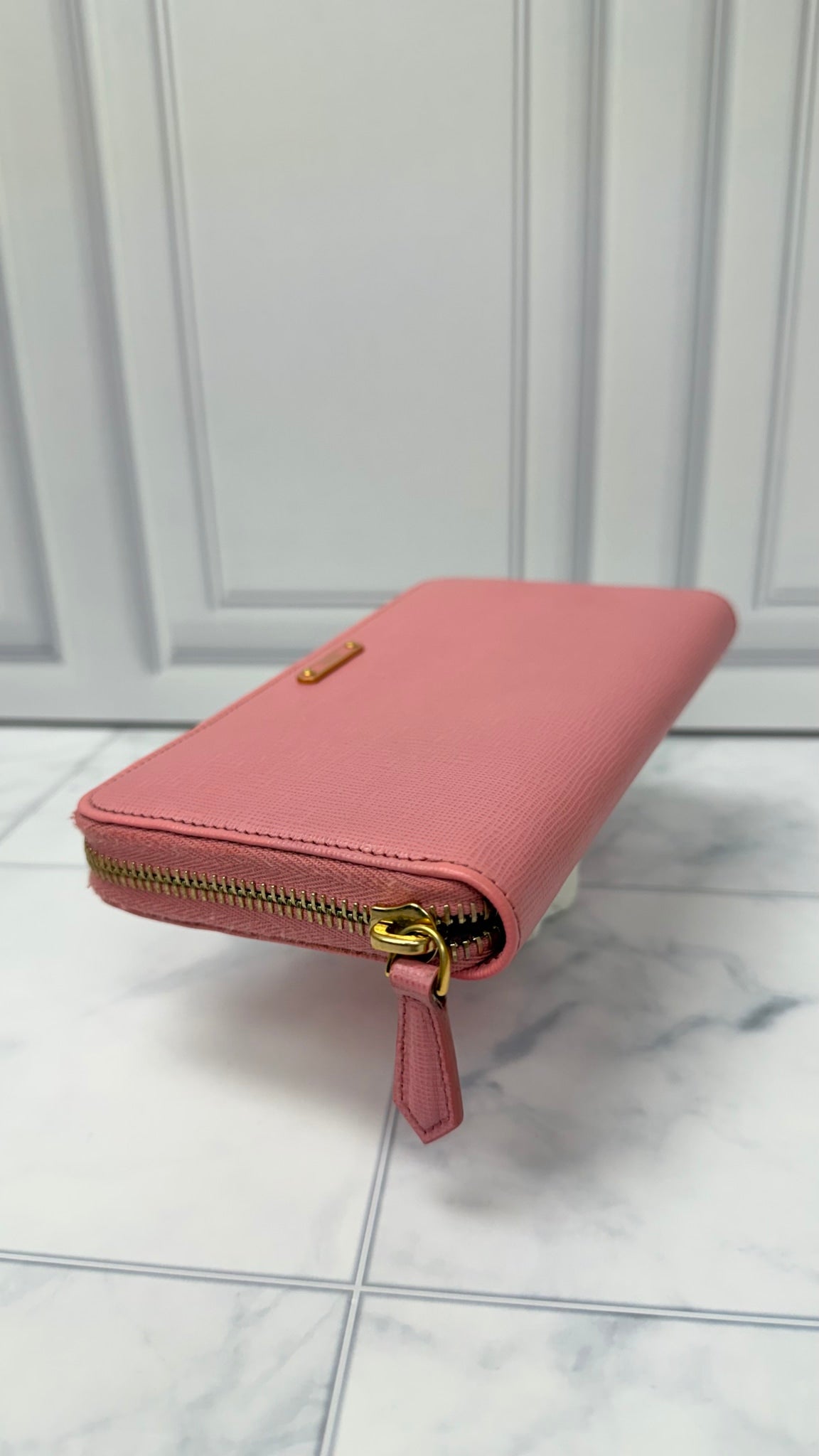 Fendi Pink Leather Zippy Wallet