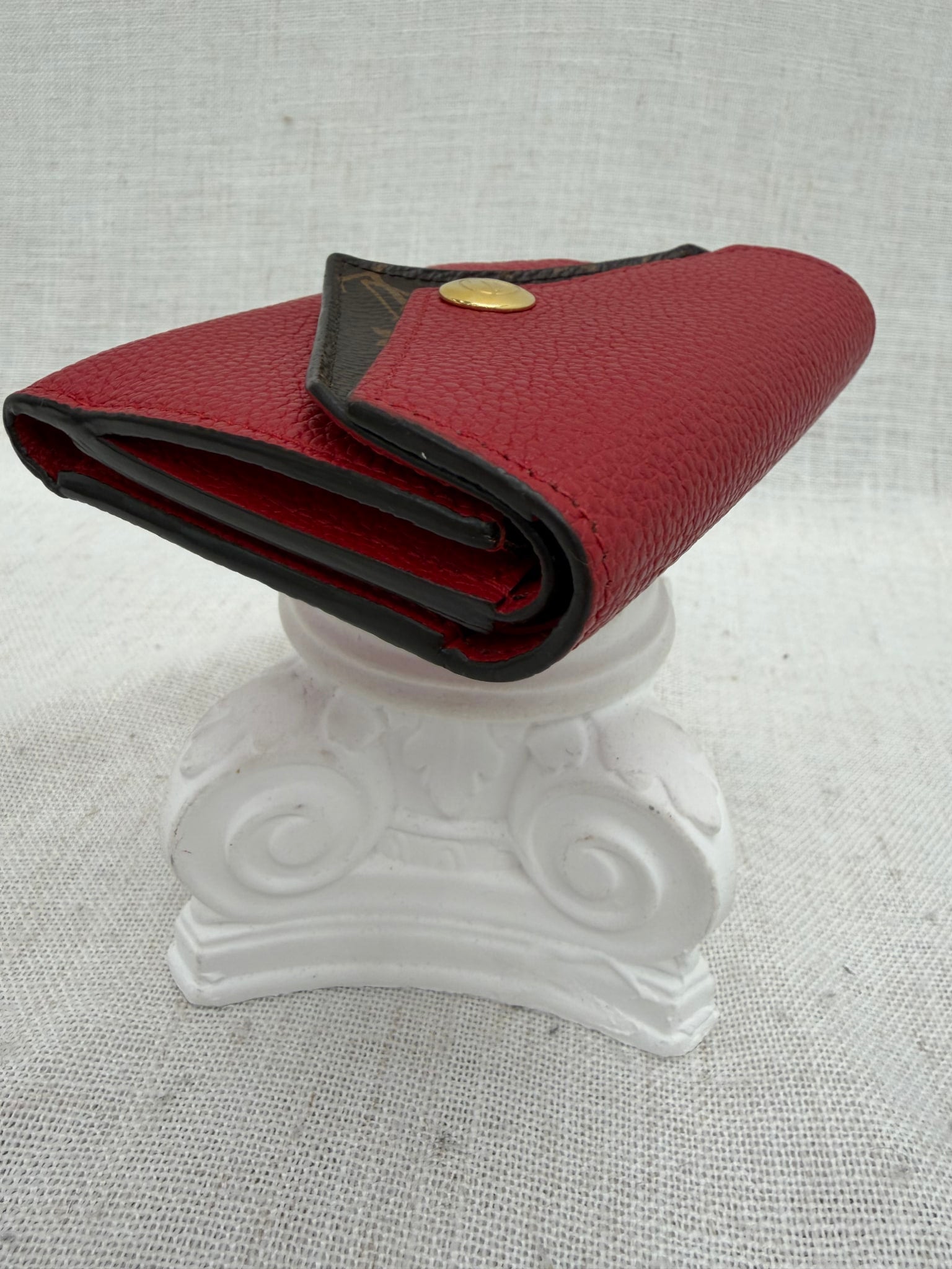 Louis Vuitton Monogram & Red Double V Compact Wallet