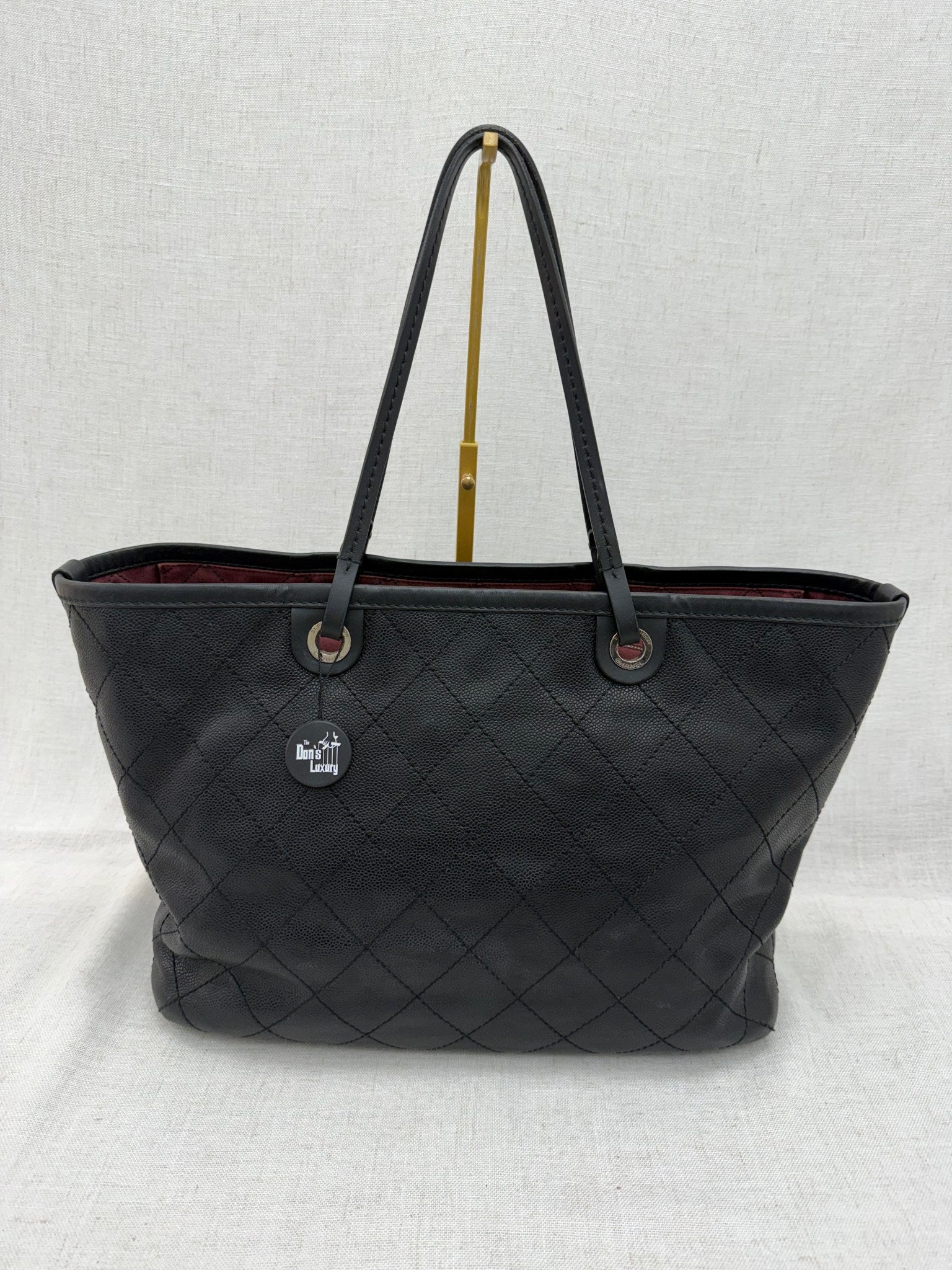 Chanel Black Quilted Caviar Large Fever Tote