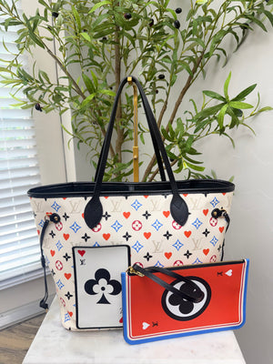 Louis Vuitton Cream Multicolor Monogram Game On Neverfull MM
