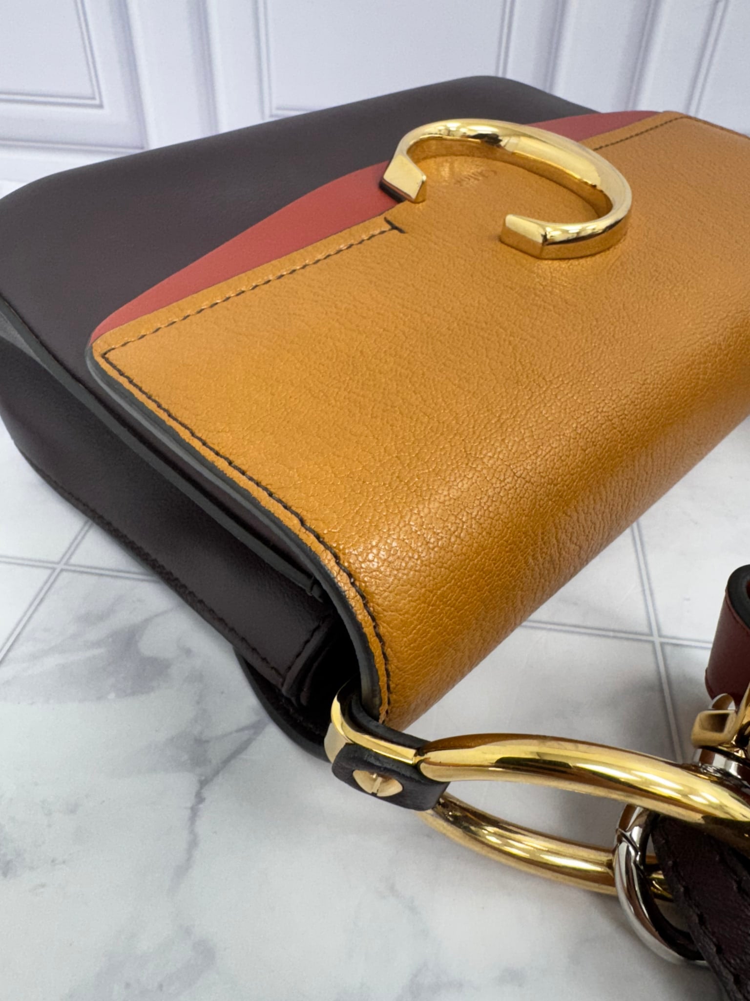 Chloe Tricolor Leather C Double Small 2Way Bag