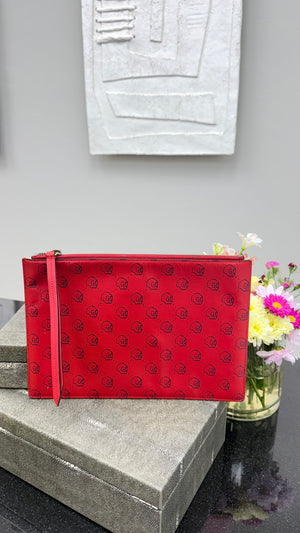 Gucci Red Leather Ghost Clutch