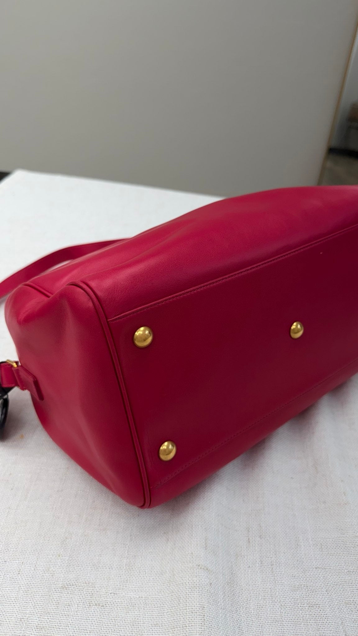 Saint Laurent YSL Pink Leather Classic Baby Duffle