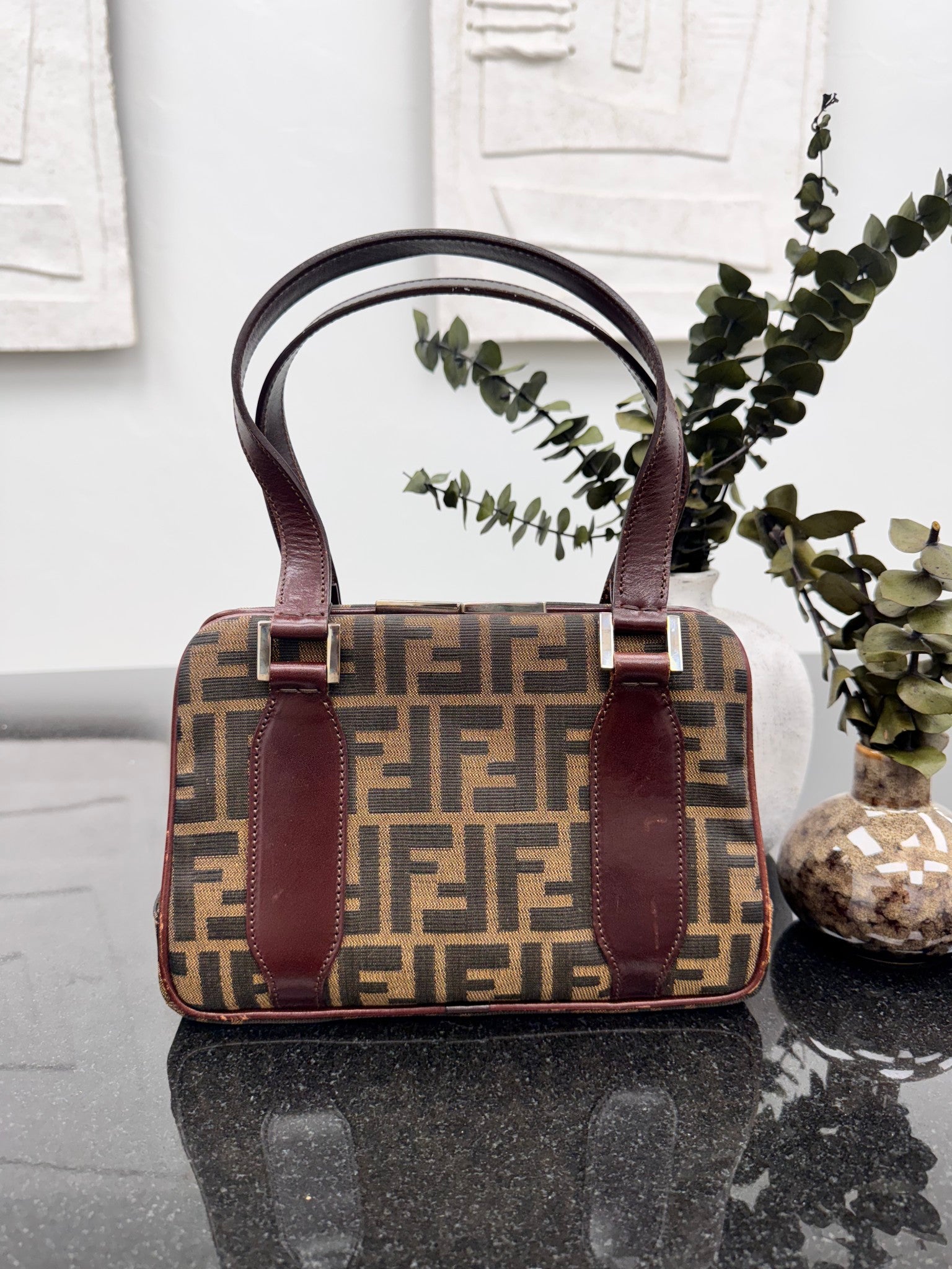 Fendi Brown Zucca Canvas Handbag