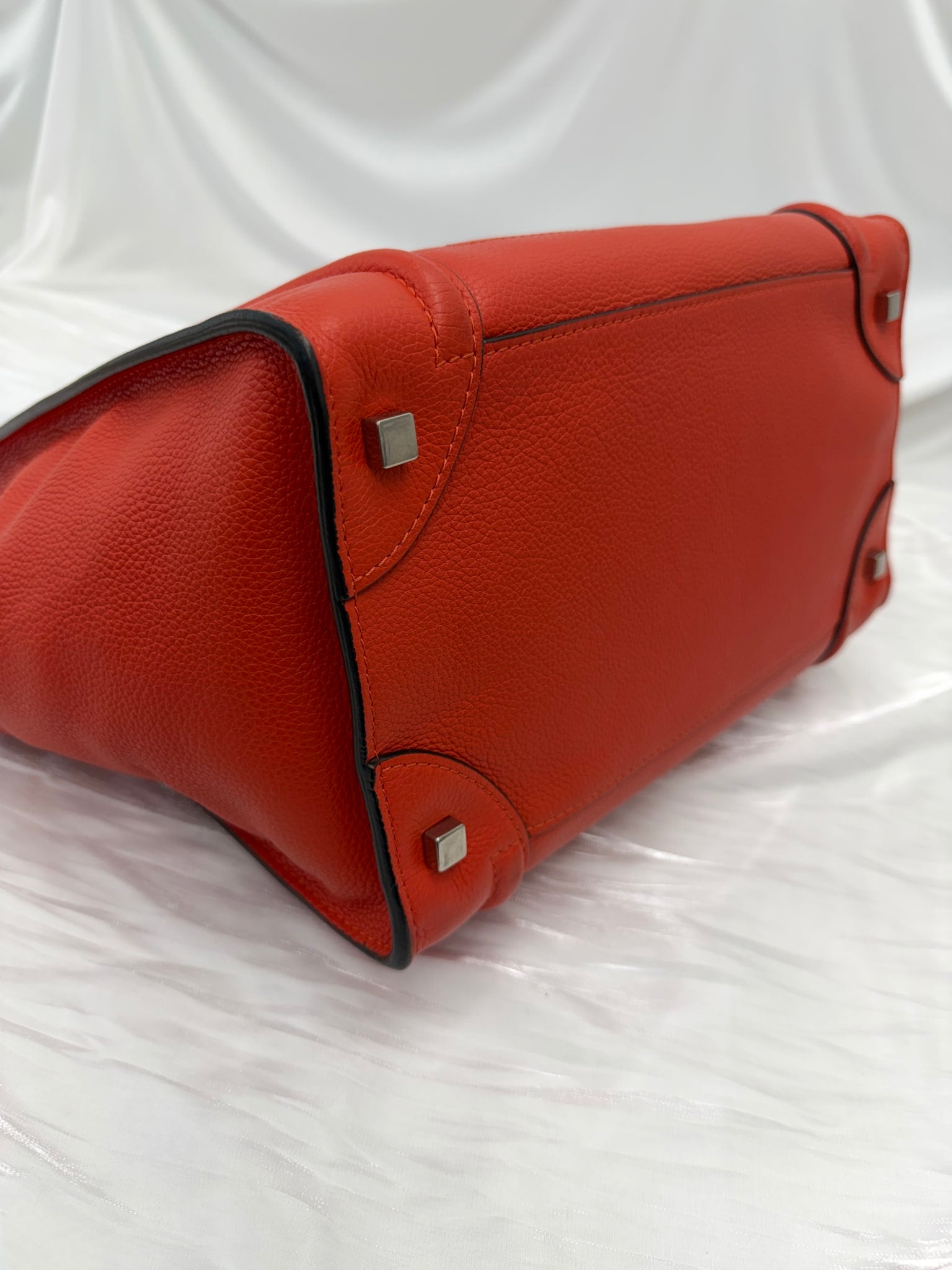 Celine Orange Leather Mini Luggage  Handbag