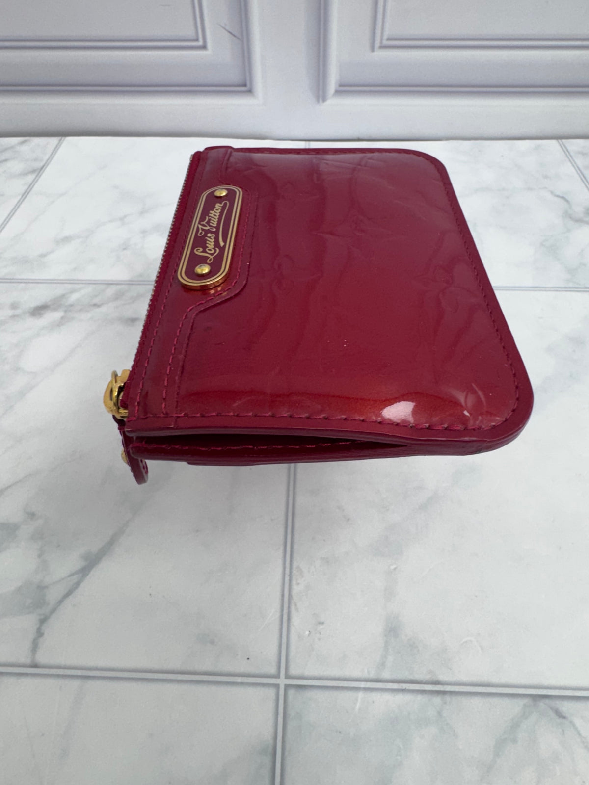 Louis Vuitton Red Vernis Monogram Pochette Cles