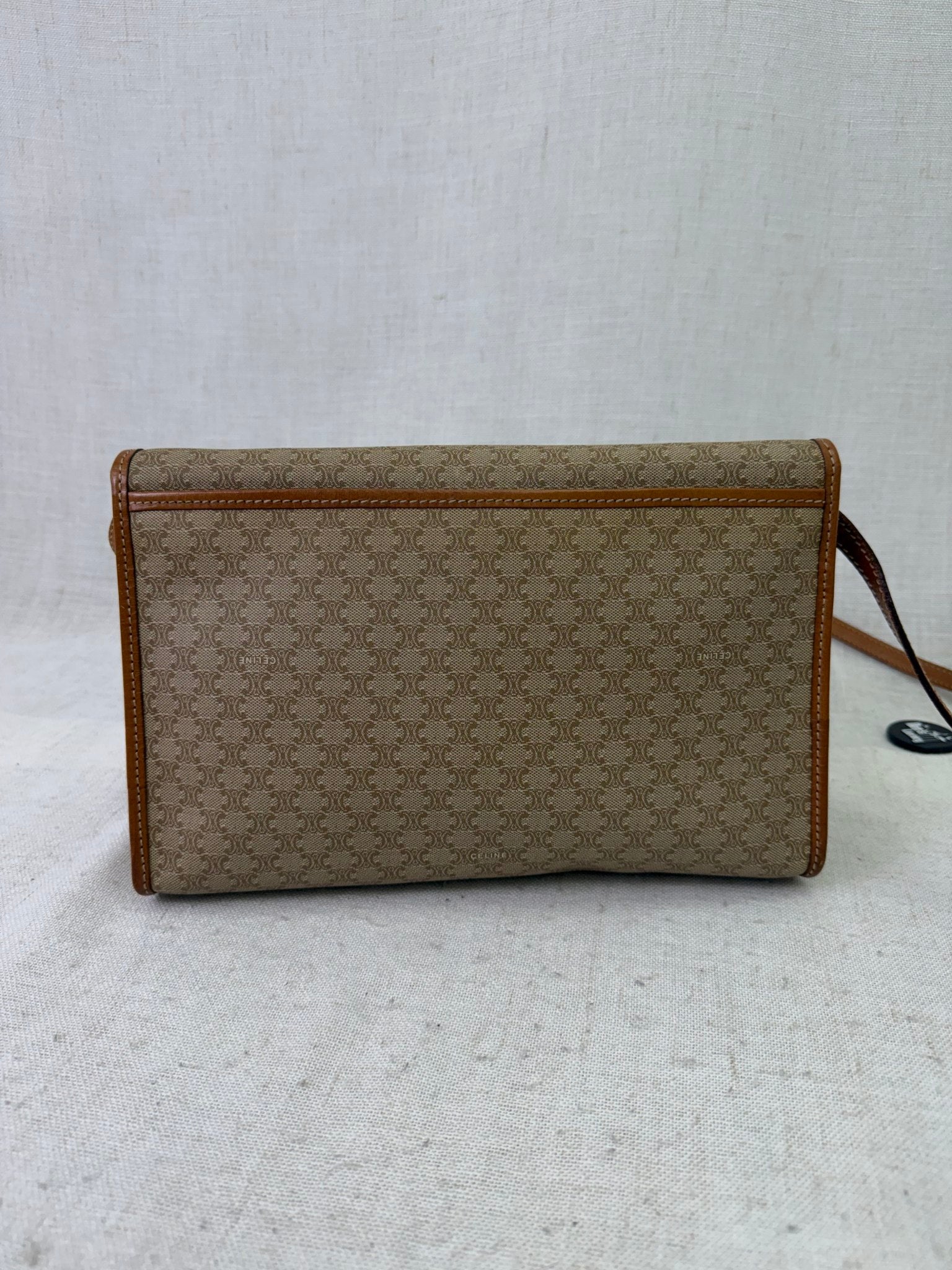 Celine Vintage Macadam Coated Canvas Crossbody Bag