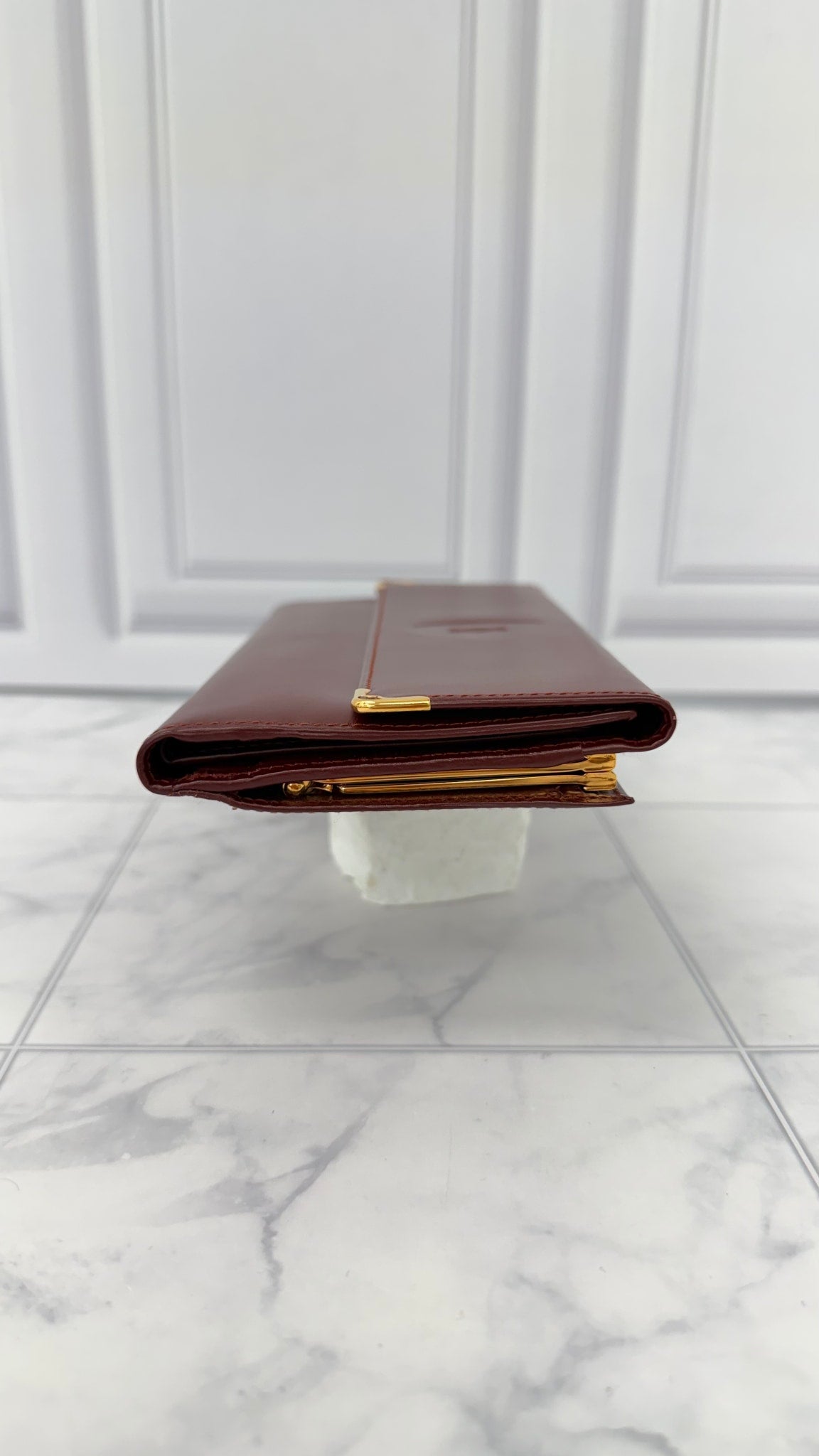 Cartier Burgundy Leather Long Wallet