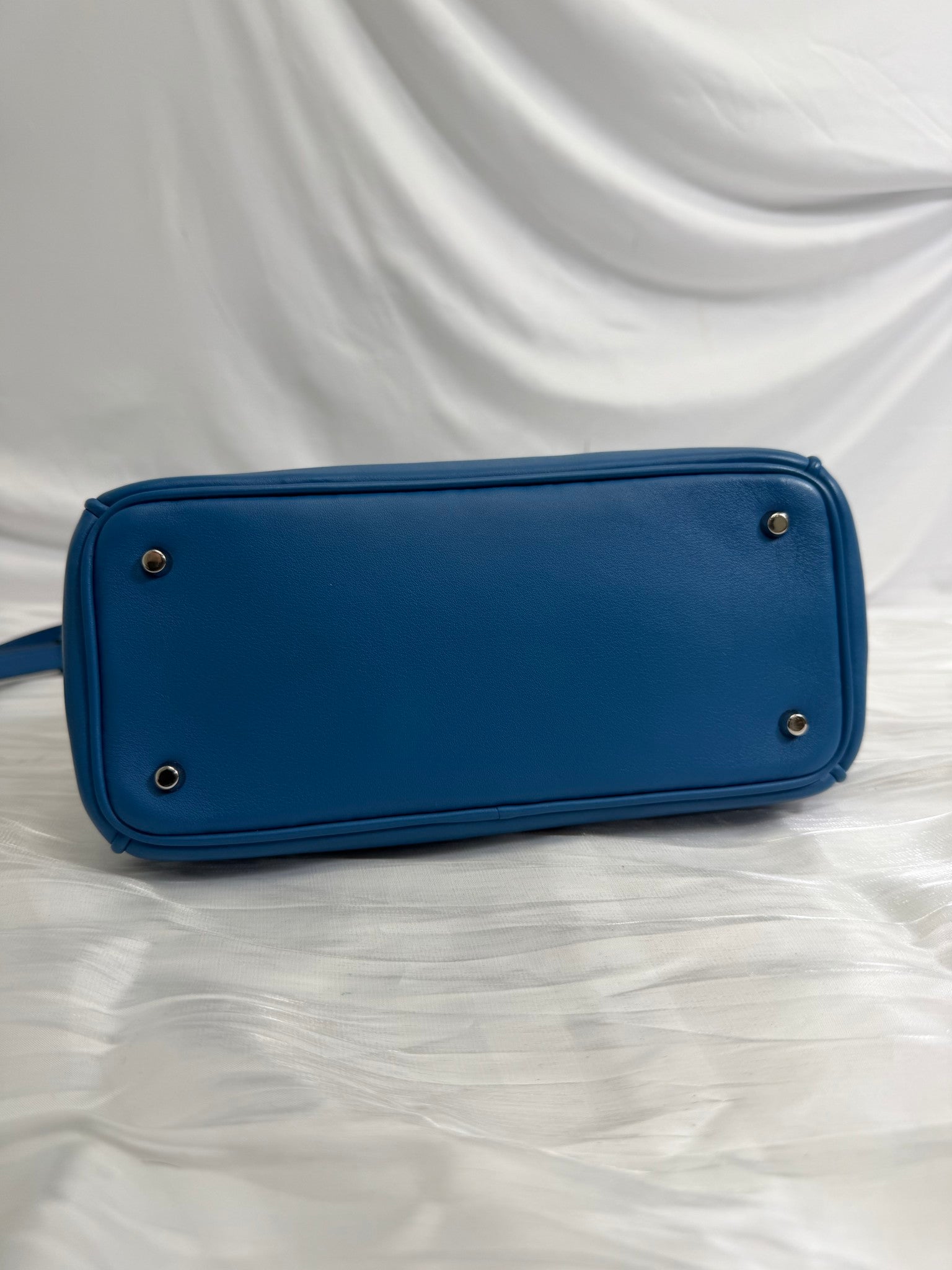 Christian Dior Blue Leather Diorissimo Small Tote Bag