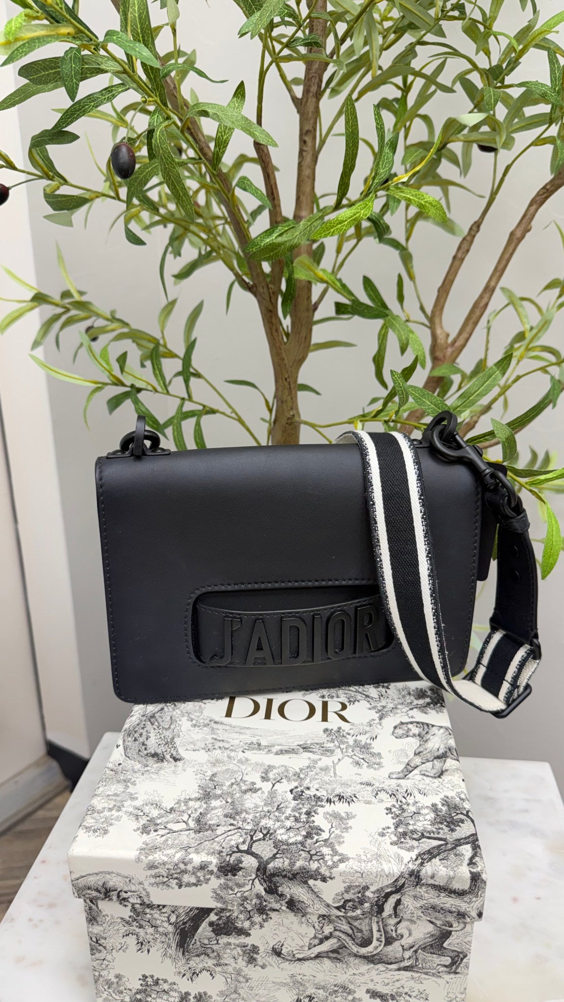Christian Dior Black Matte Leather J’Adior Flap Crossbody Bag 