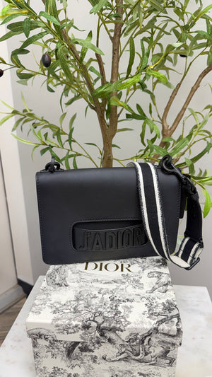 Christian Dior Black Matte Leather J’Adior Flap Crossbody Bag