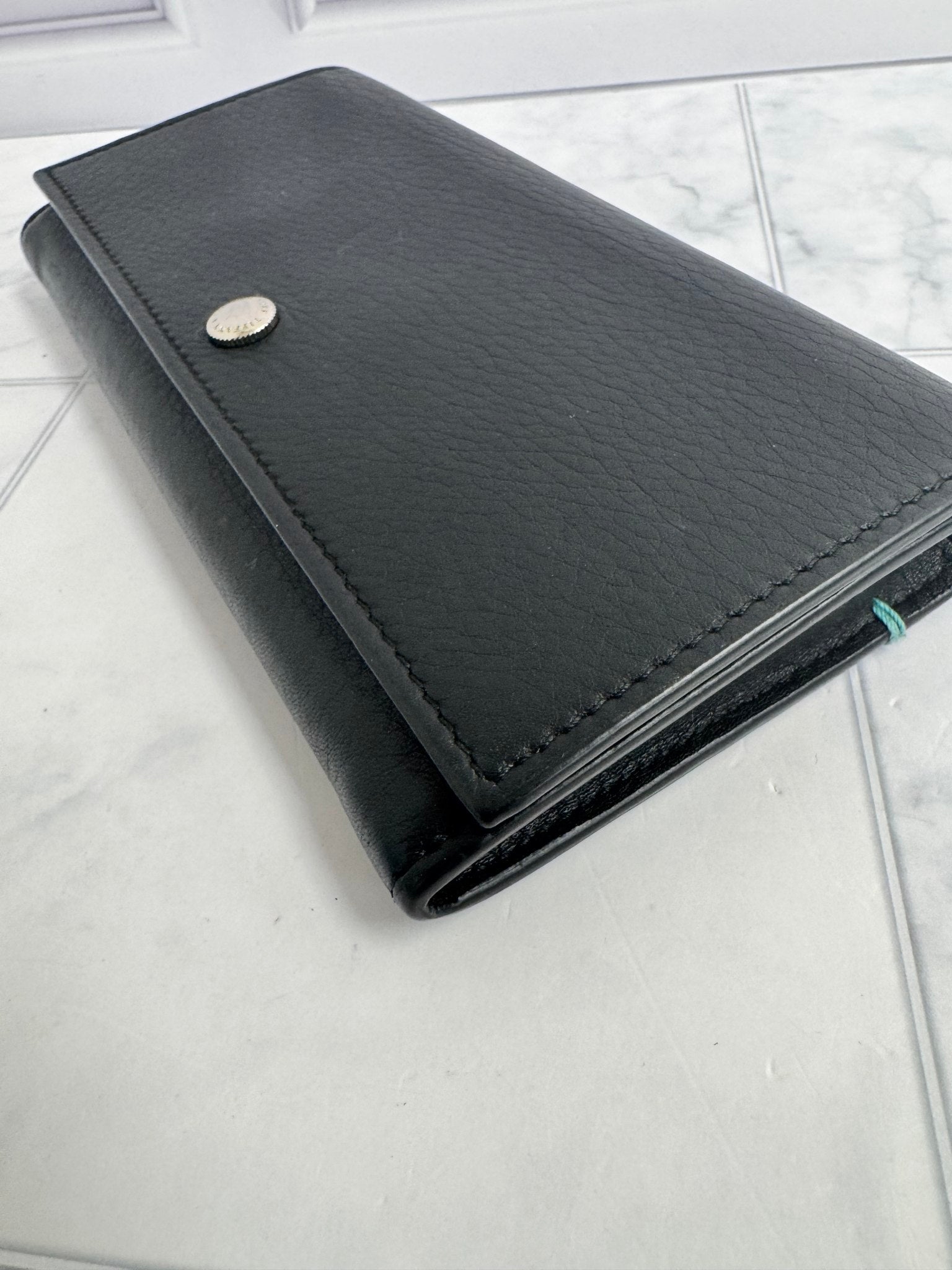 Tiffany & Co. Black Grained Leather Bifold Long Wallet
