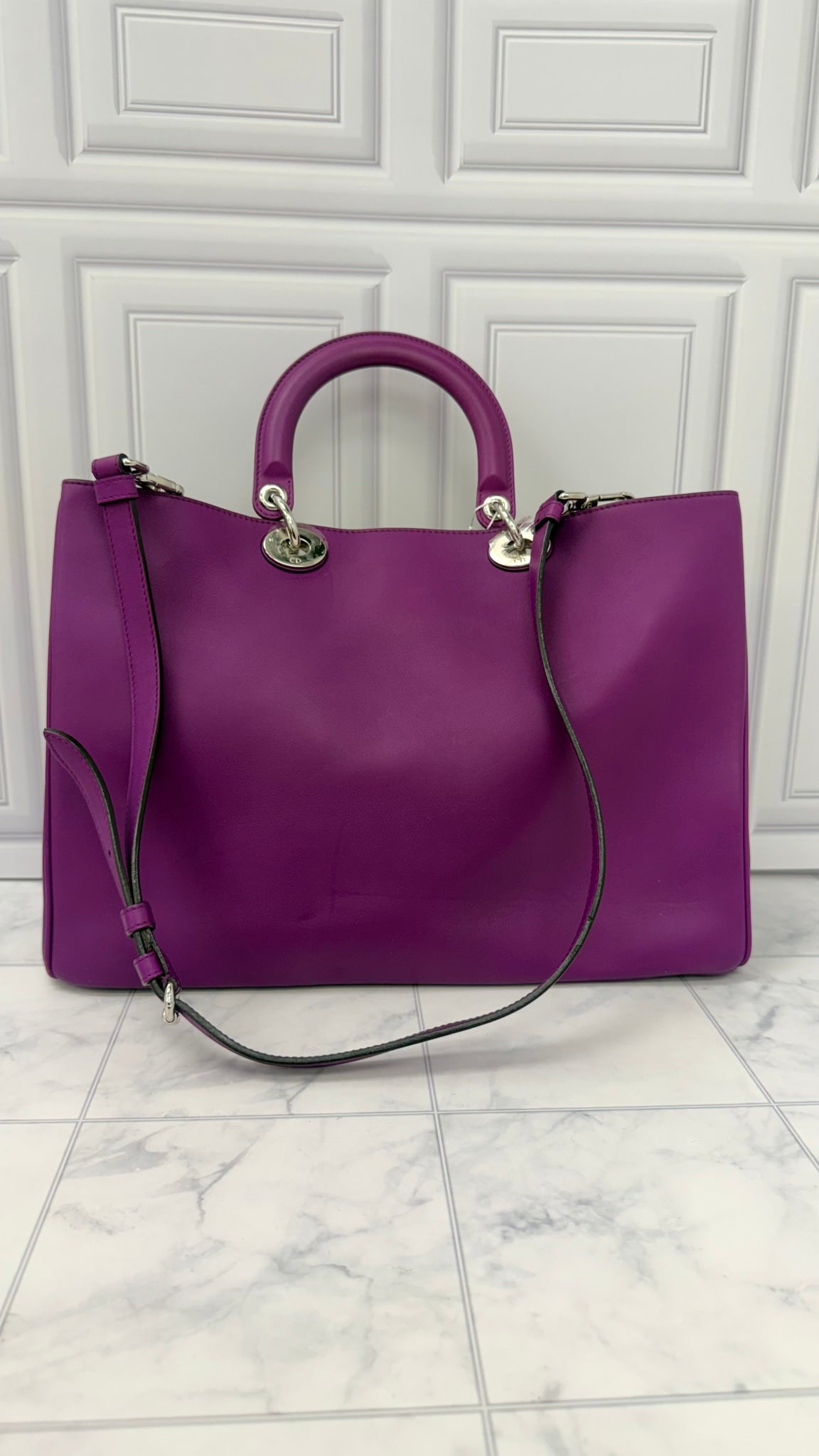 Christian Dior Purple Leather Diorissimo Tote bag 