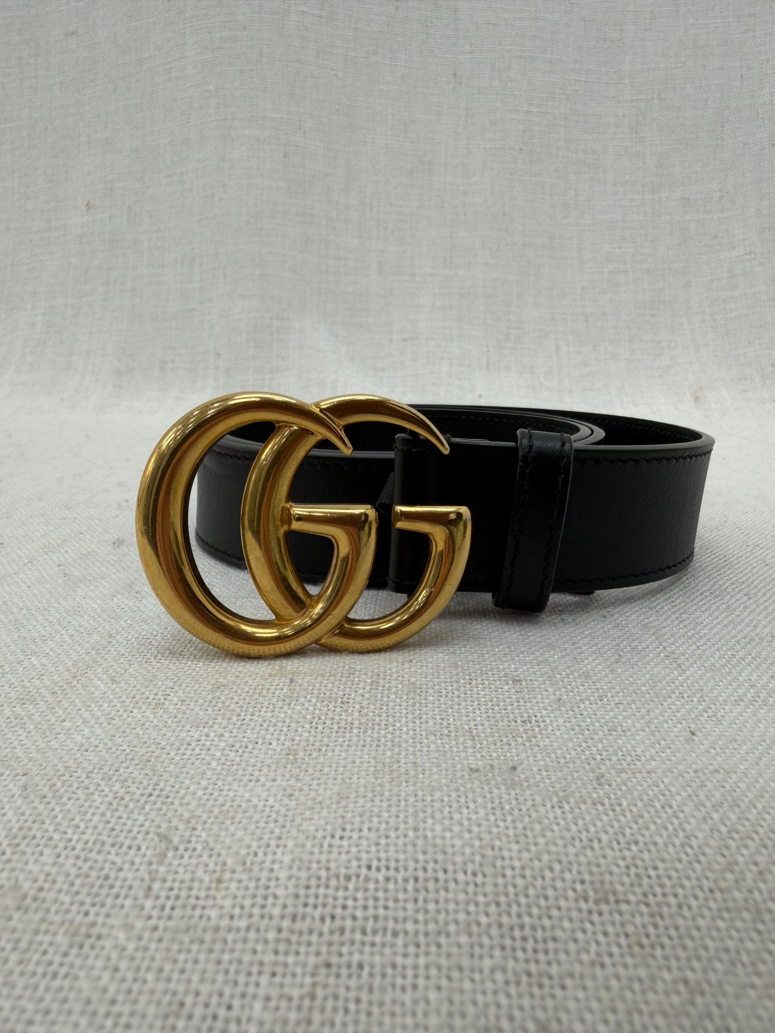 Gucci Black Leather Marmont Belt Size 80/32