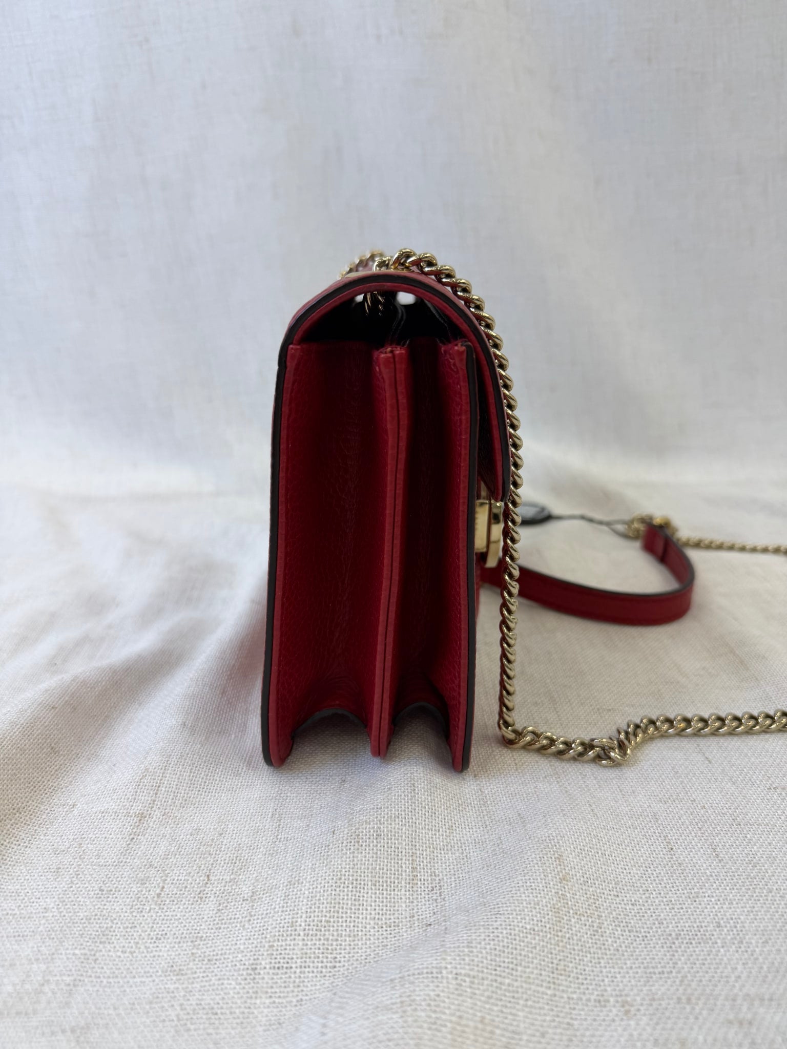 Gucci Red Leather Interlocking G Shoulder Bag