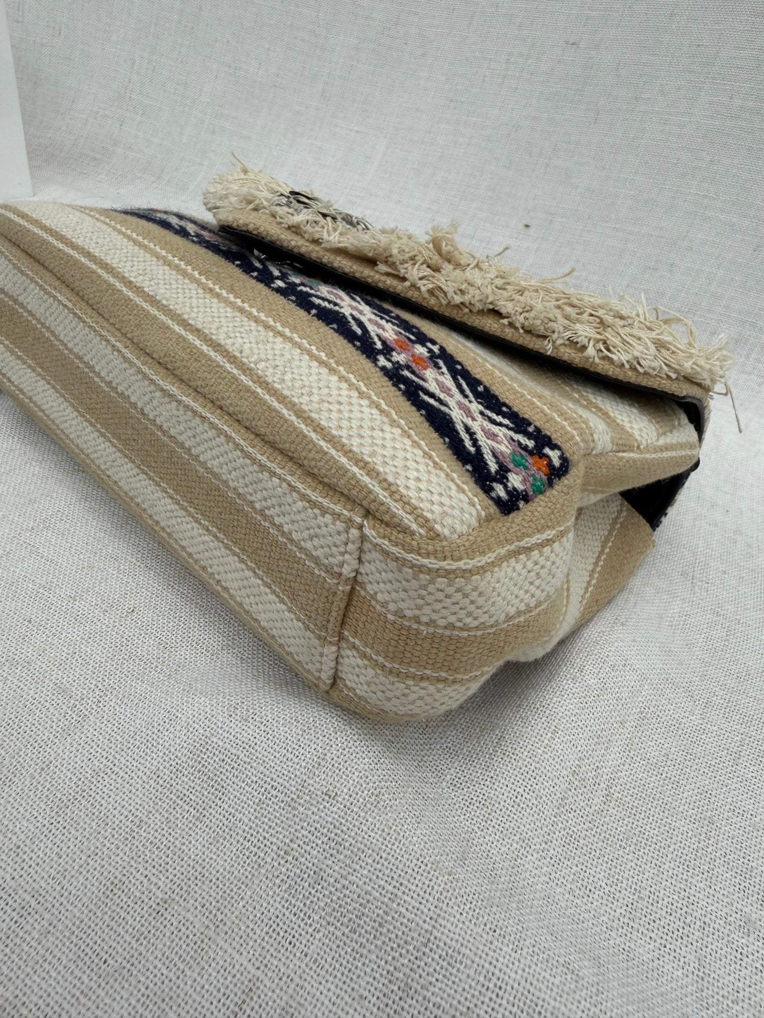 Saint Laurent YSL Limited Edition Beige Berber Canvas College Monogrammed Bag