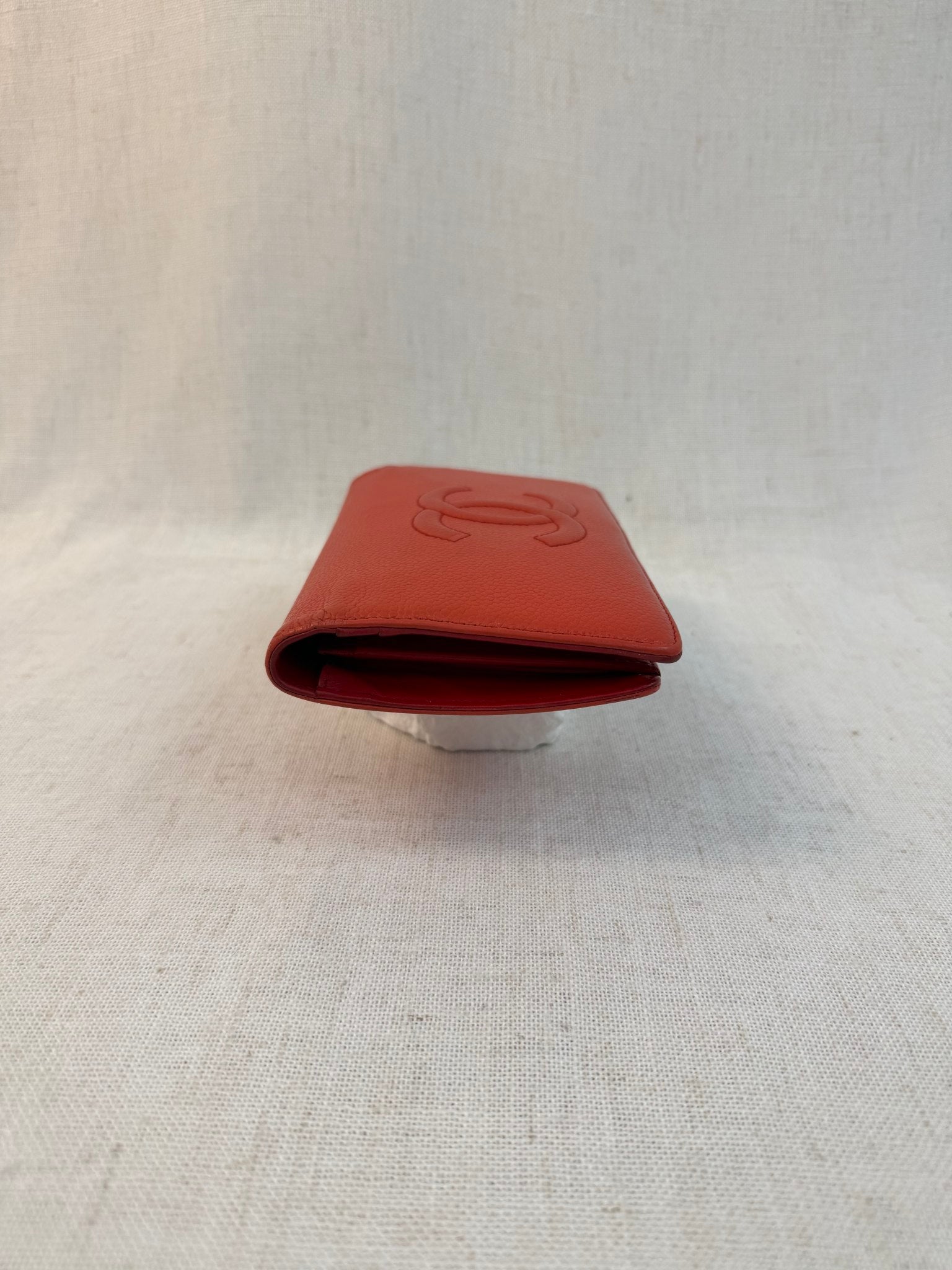 Chanel Coral Caviar Leather Timeless Long Wallet