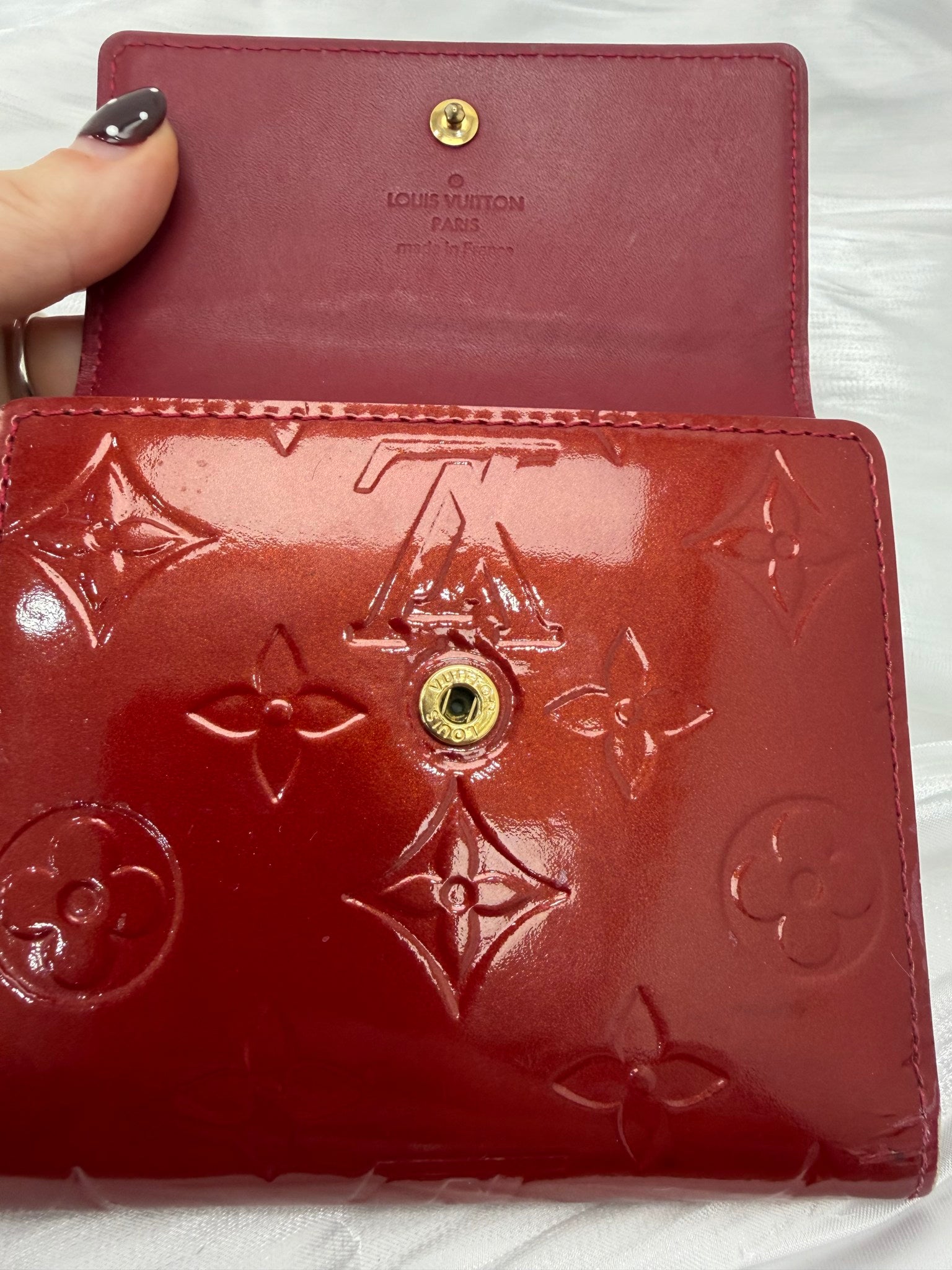 Louis Vuitton Red Vernis Elise Wallet