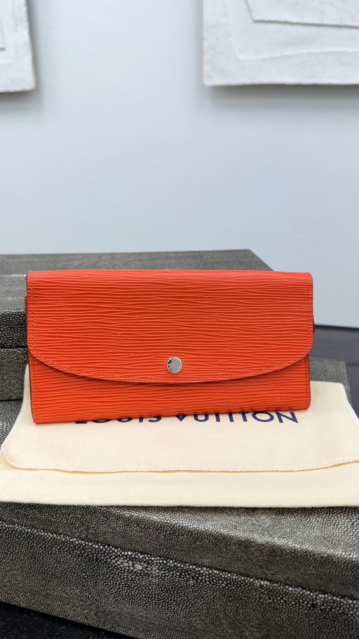 LIKE NEW - Louis Vuitton Orange Epi Leather Long Wallet 