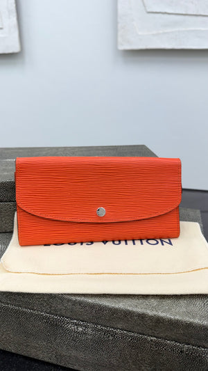 LIKE NEW - Louis Vuitton Orange Epi Leather Long Wallet