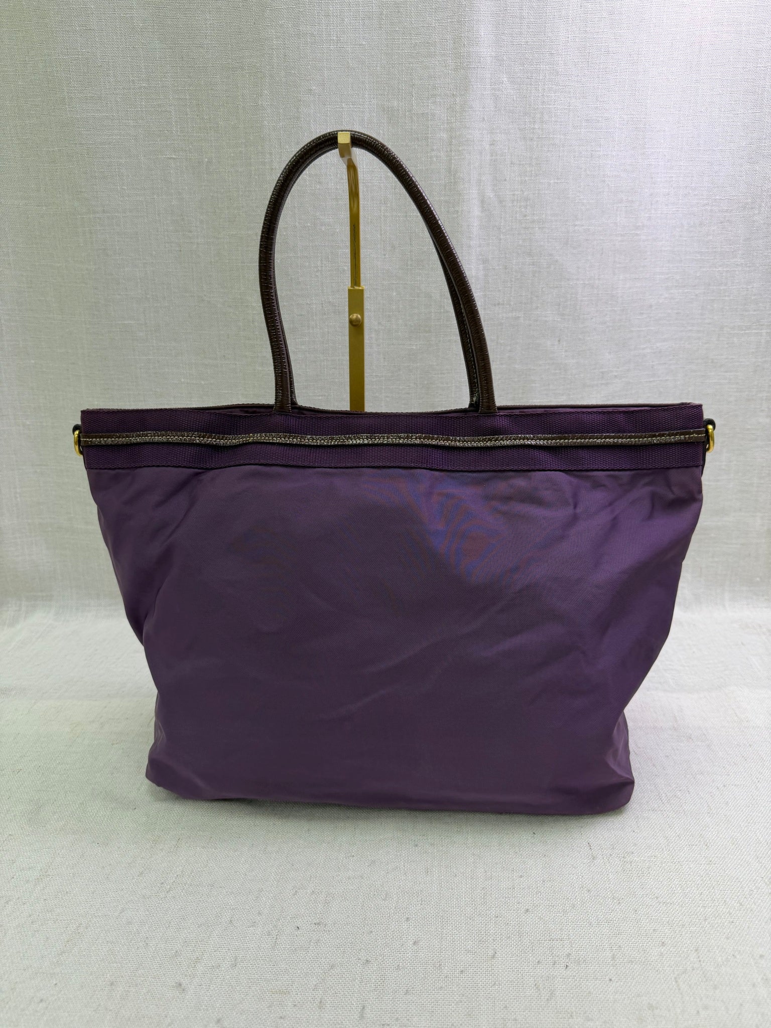 Prada Purple Nylon Logo Shoulder Tote