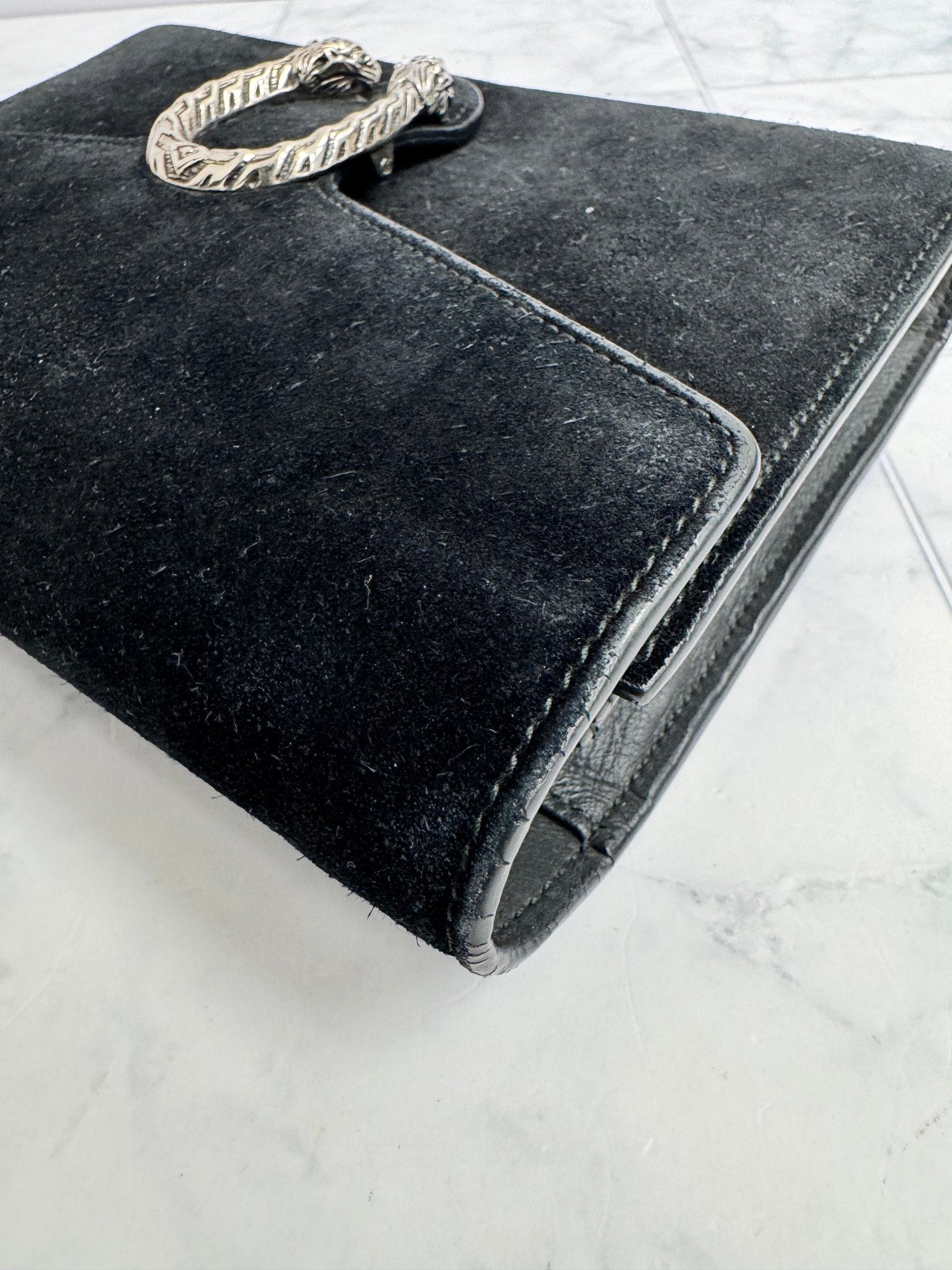 Gucci Black Suede Dionysus Crossbody Bag