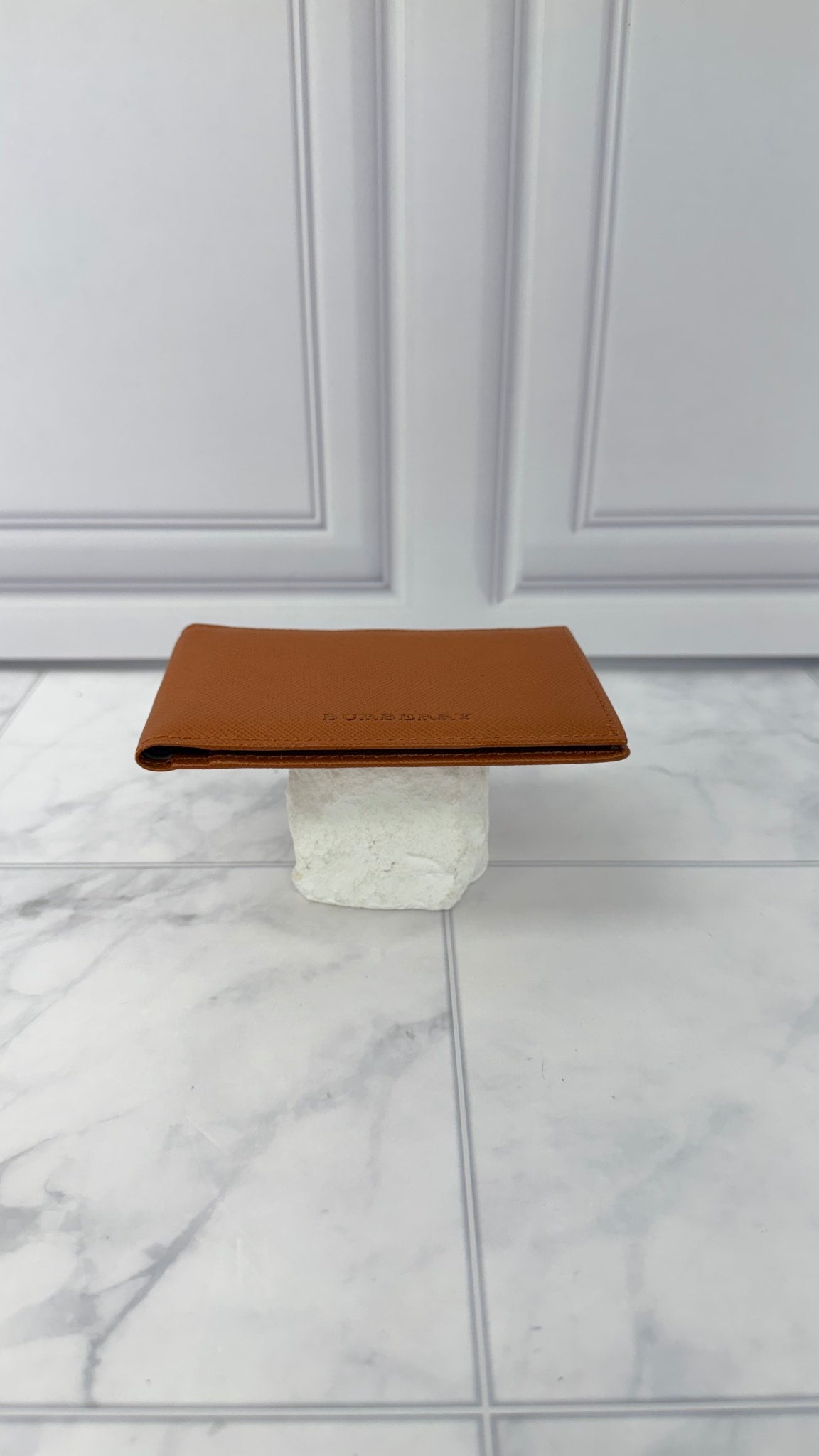 Burberry Brown Saffiano Leather Card Case
