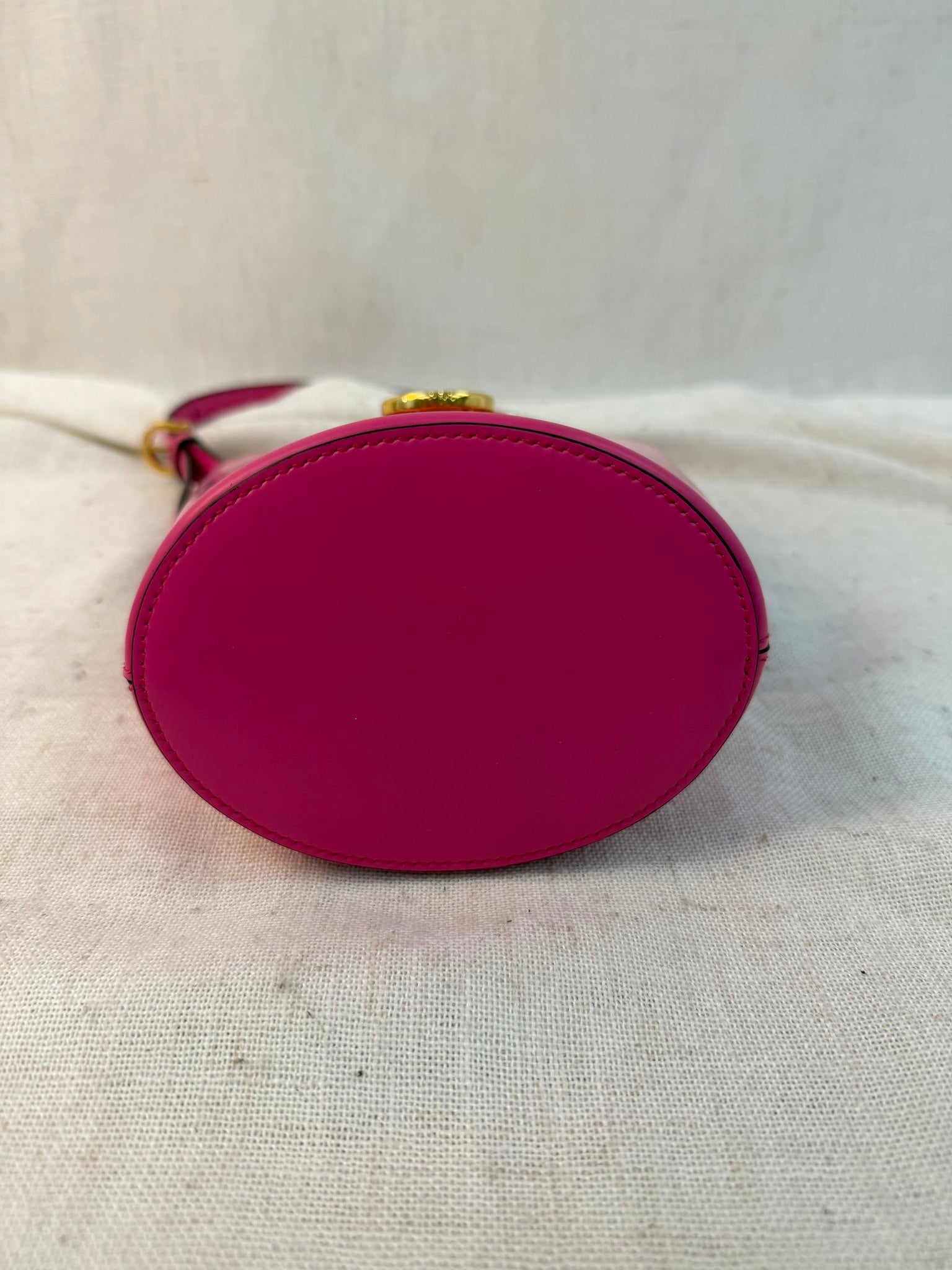 Salvatore Ferragamo Pink Leather Trifolio Small Bucket Bag