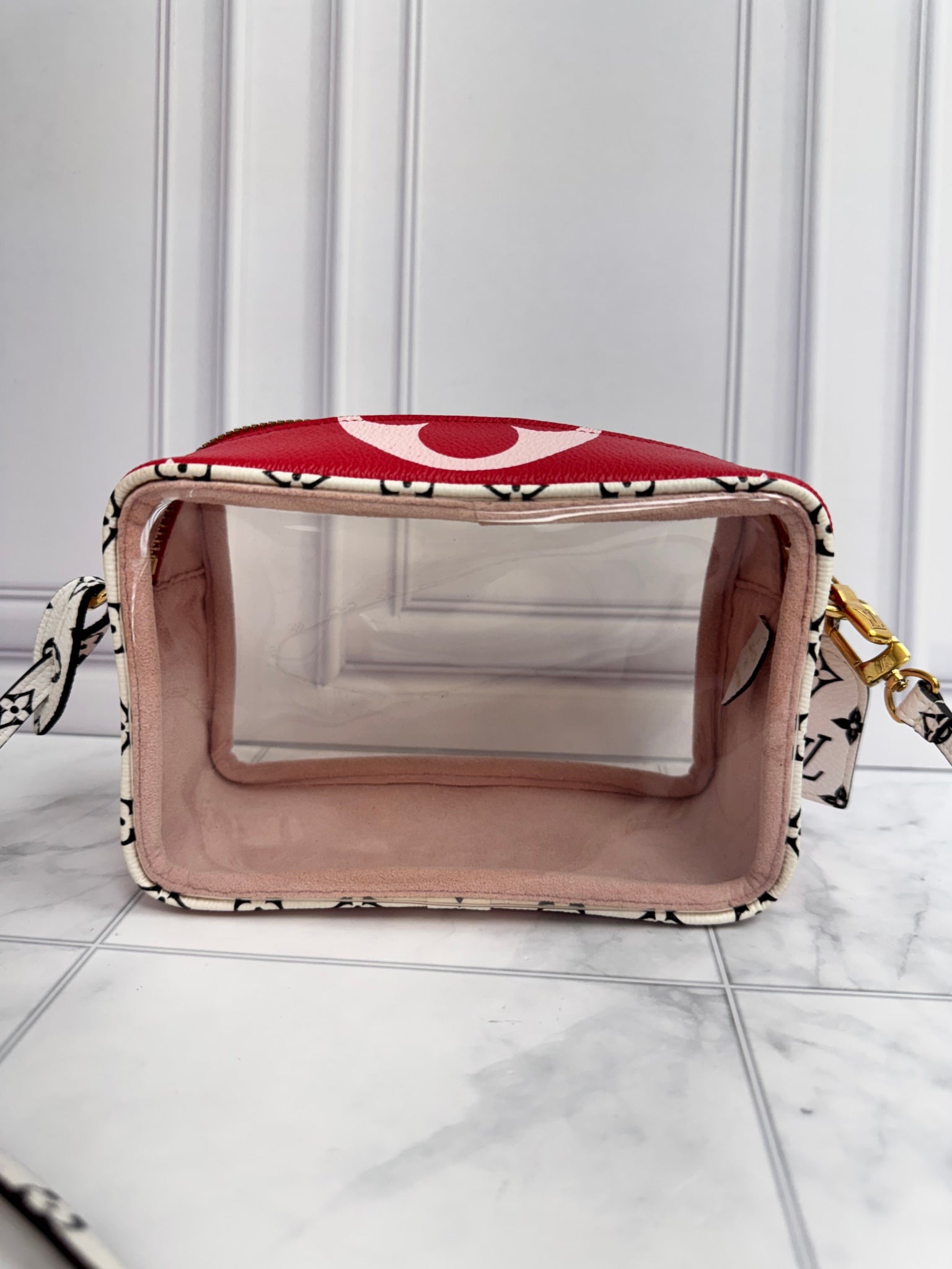 Louis Vuitton Red And Pink Monogram Giant Beach Pouch