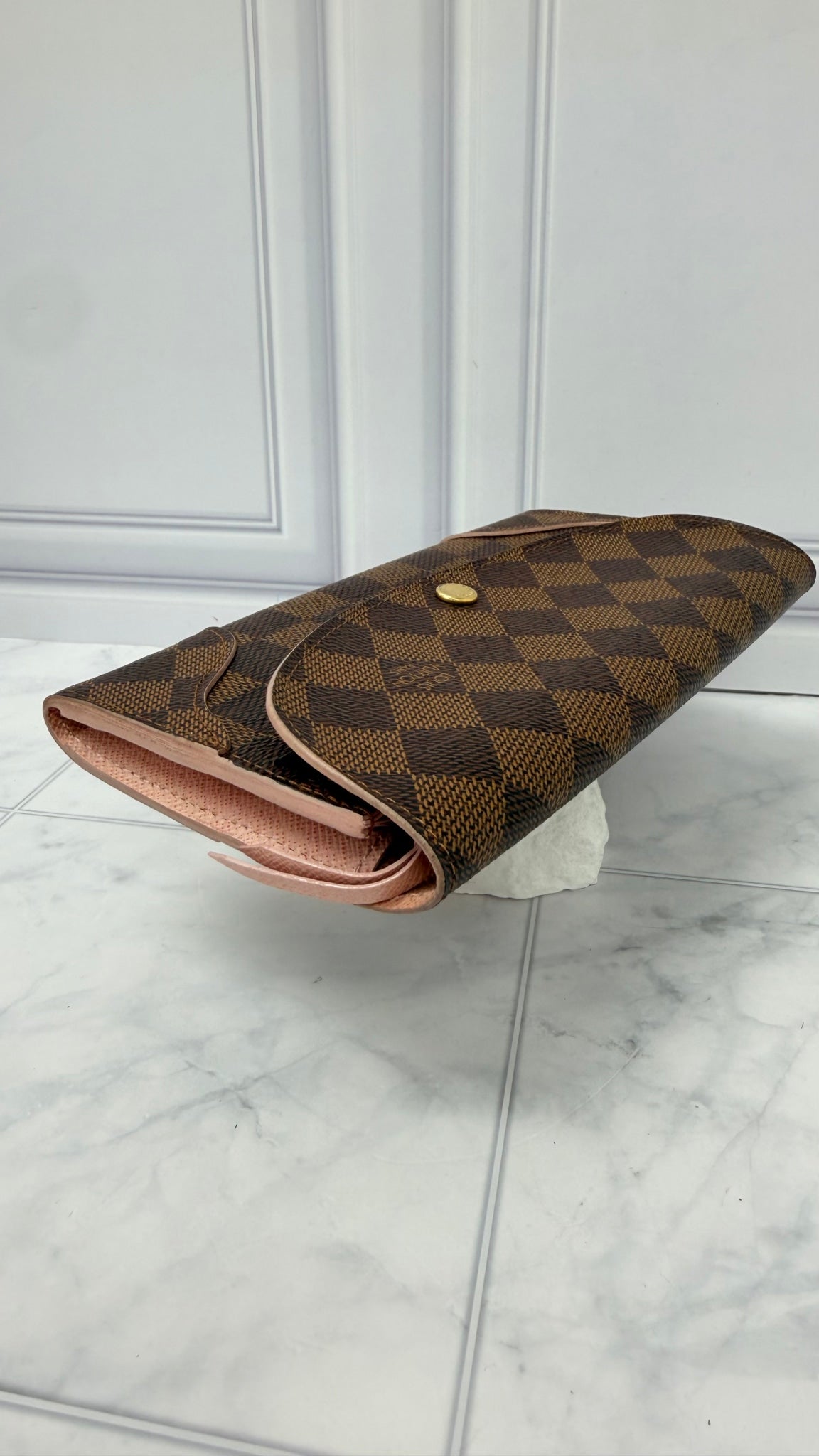 Louis Vuitton Pink Damier Ebene Caissa Wallet