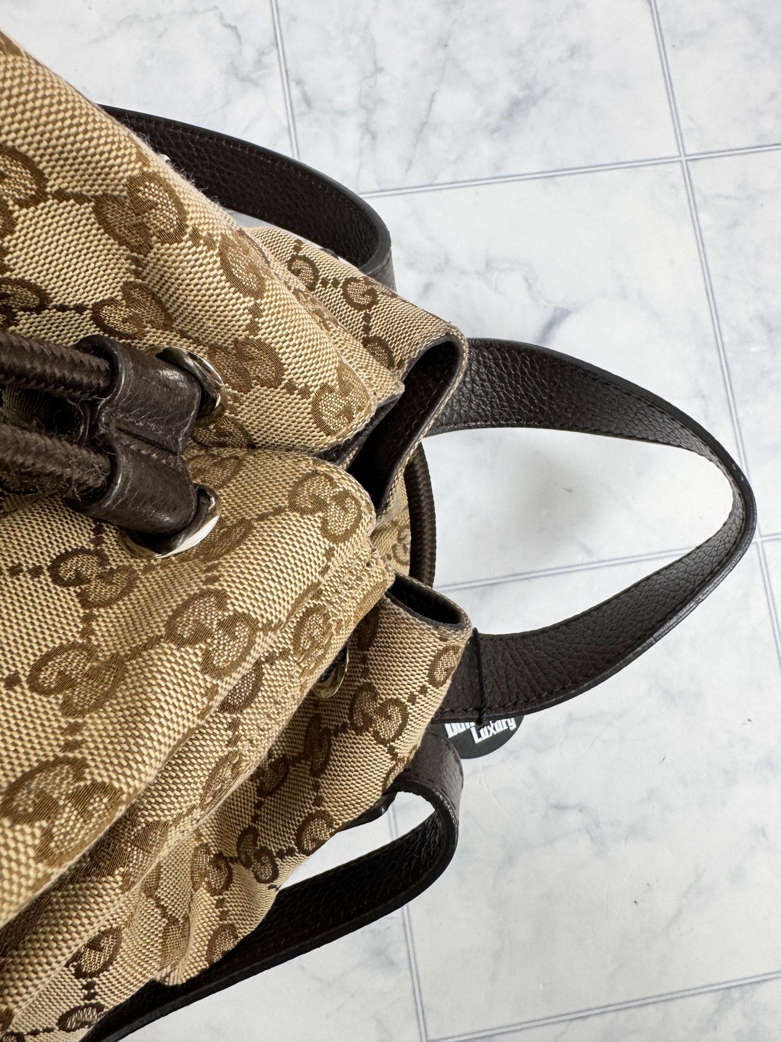 Gucci GG Supreme Canvas Drawstring Backpack