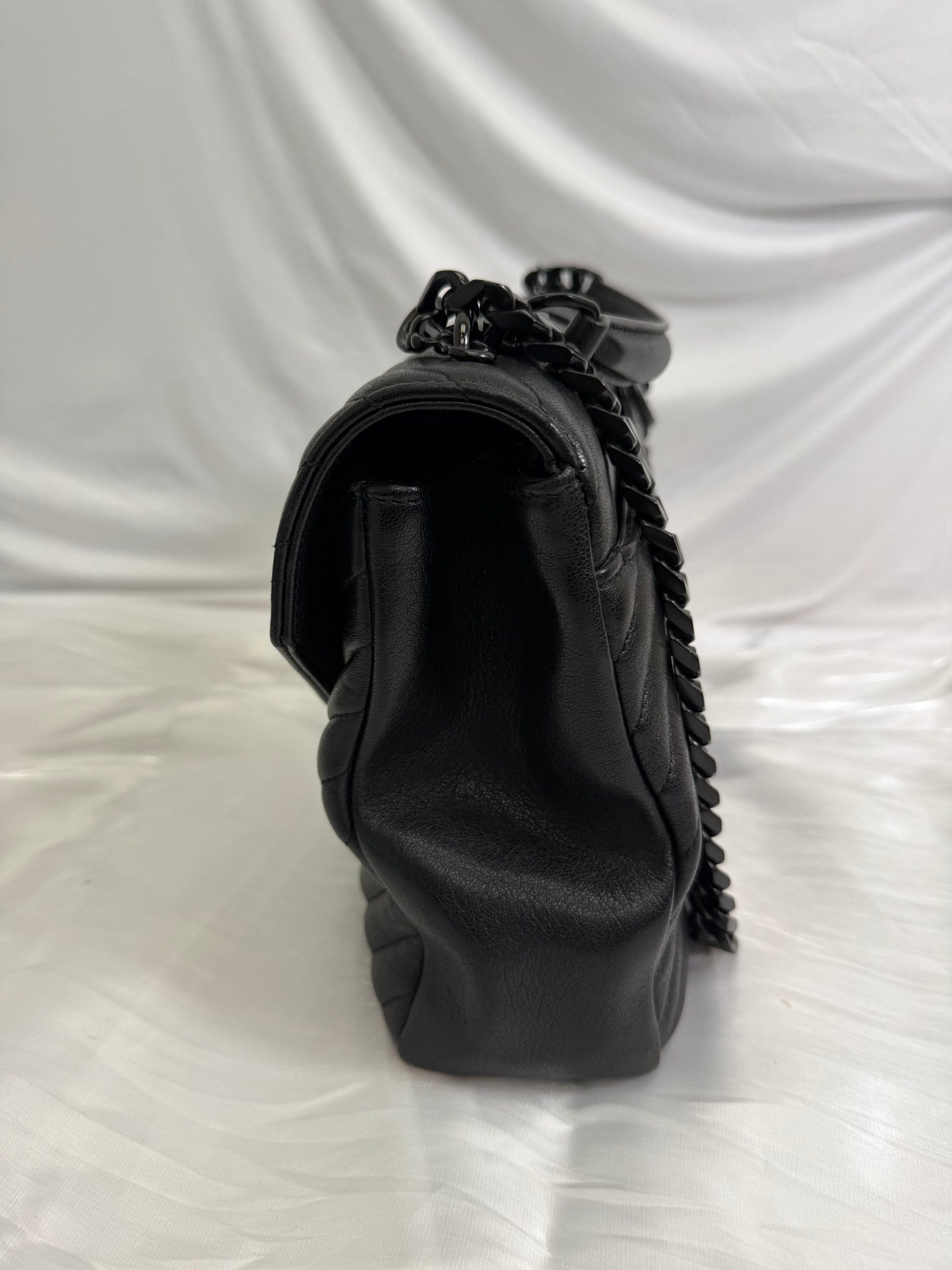 Saint Laurent YSL Black Quilted Leather College Flap Bag