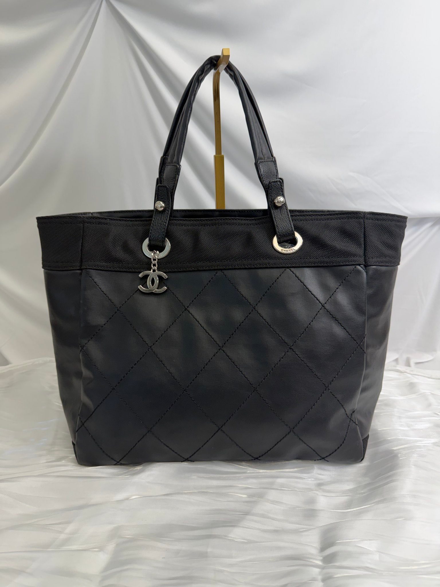 Chanel Black Quilted Paris Biarritz Tote Bag GM