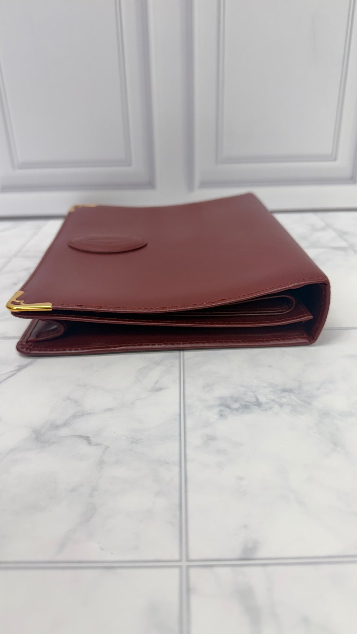 Cartier Burgundy Leather Clutch 