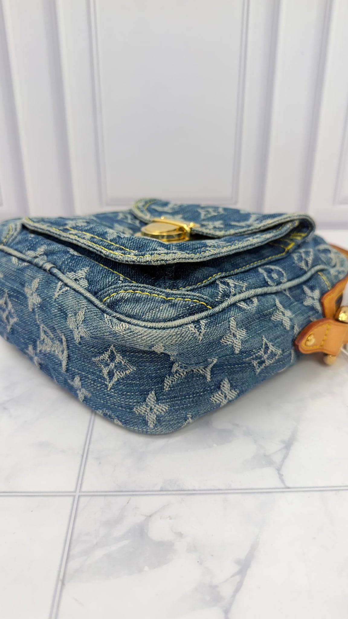Louis Vuitton Blue Denim Monogram Camera Bag 