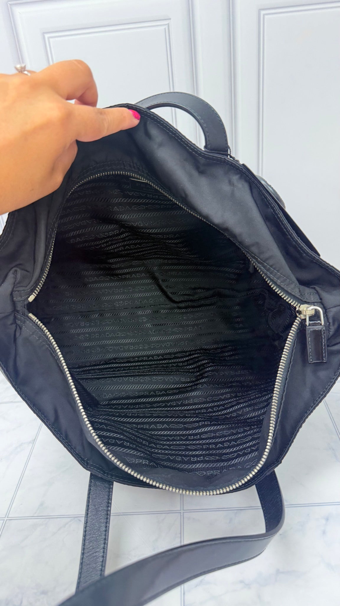Prada Black Nylon Tote Bag